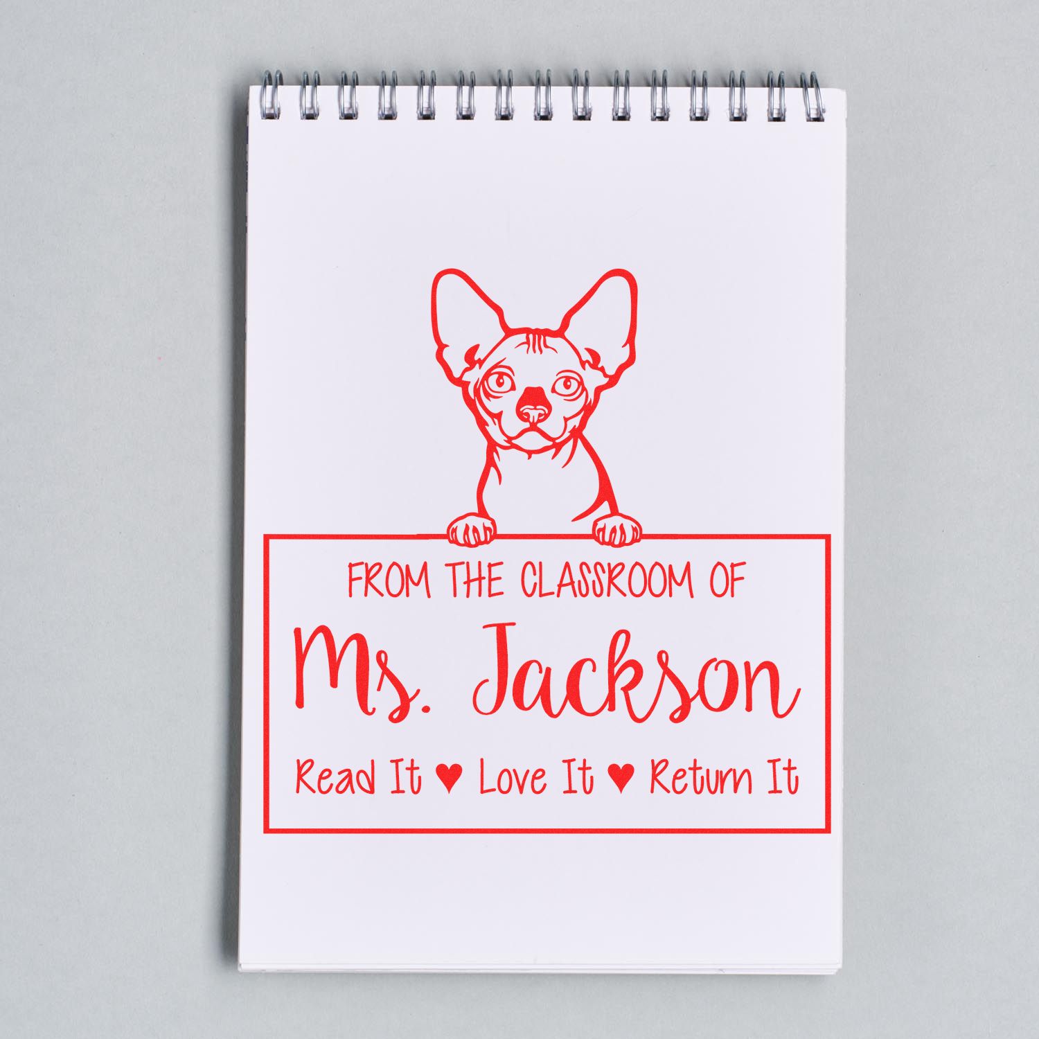 Cute Bambino Cat-Themed Teacher Library Stamper