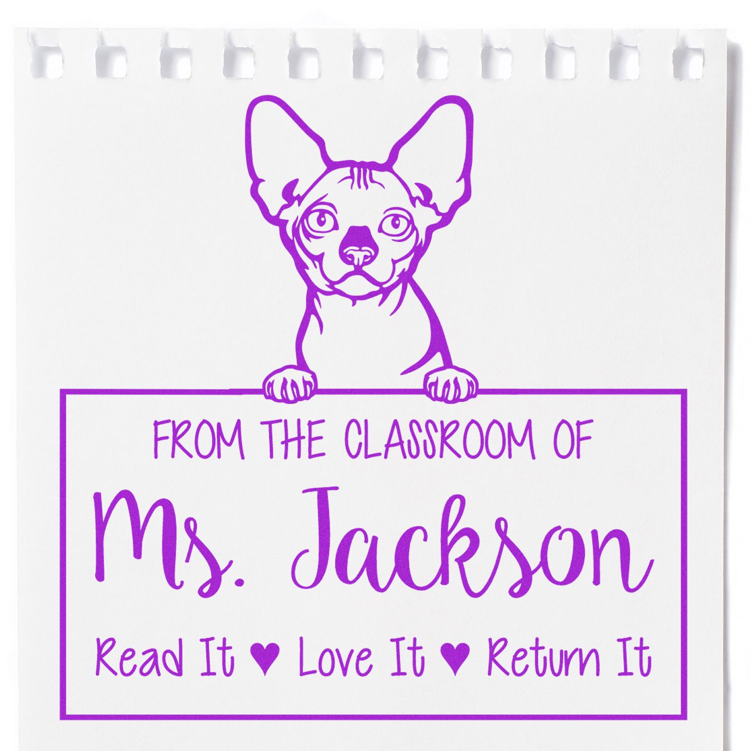 Cute Bambino Cat-Themed Teacher Library Stamper - Engineer Seal Stamps