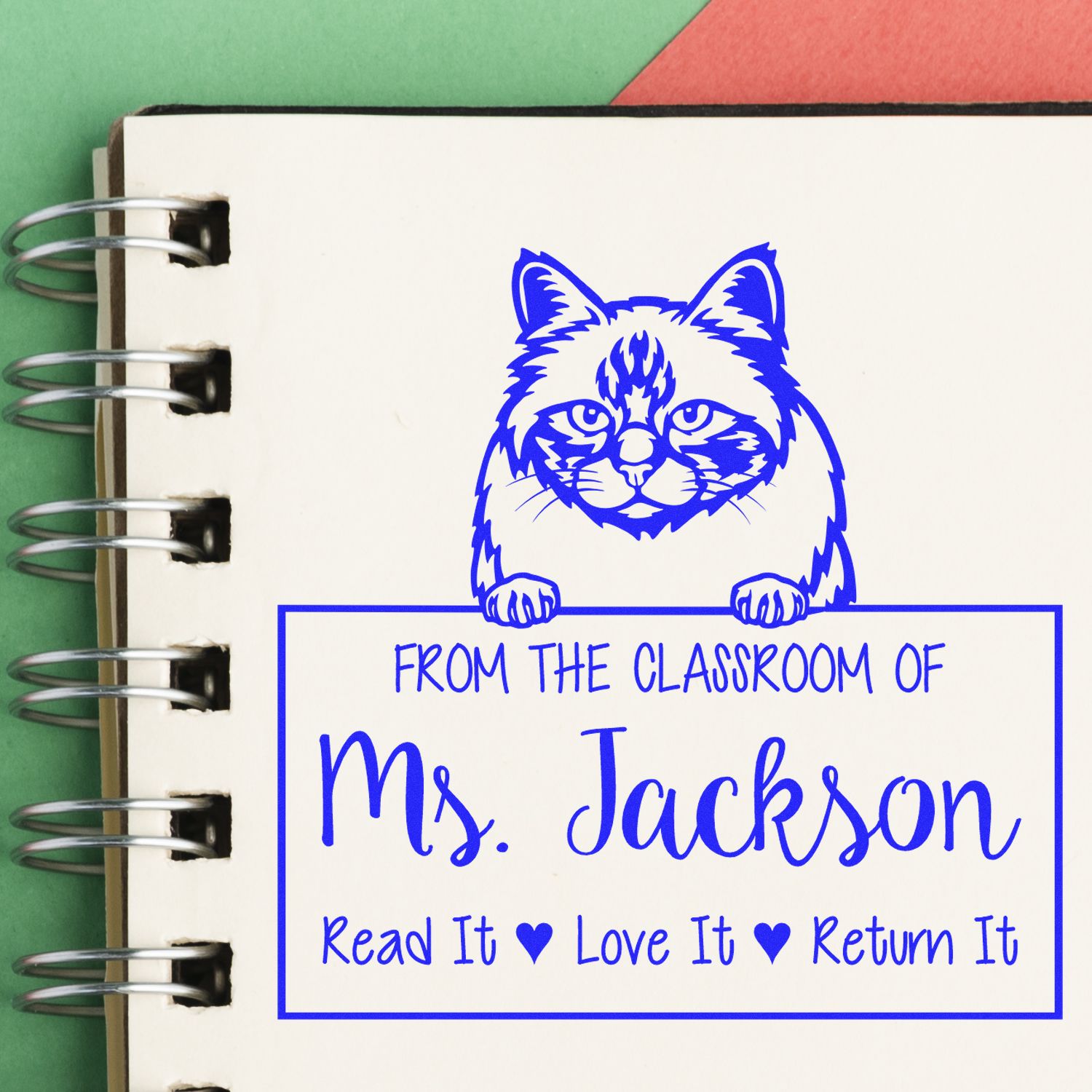 Cute Birman Cat-Themed Teacher Classroom Stamp Stamper - Engineer Seal Stamps