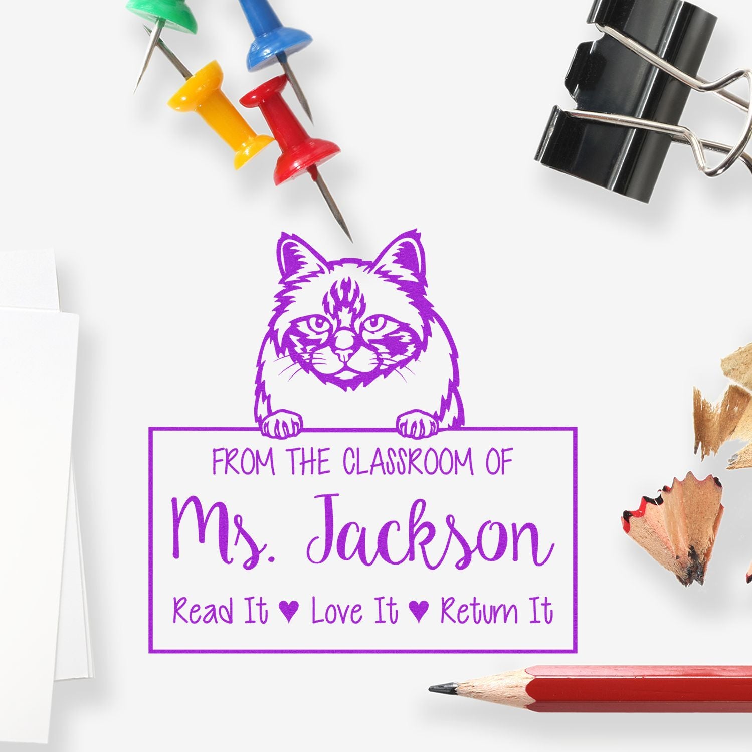 Birman Cat Customized Ownership For Books Stamp - Engineer Seal Stamps