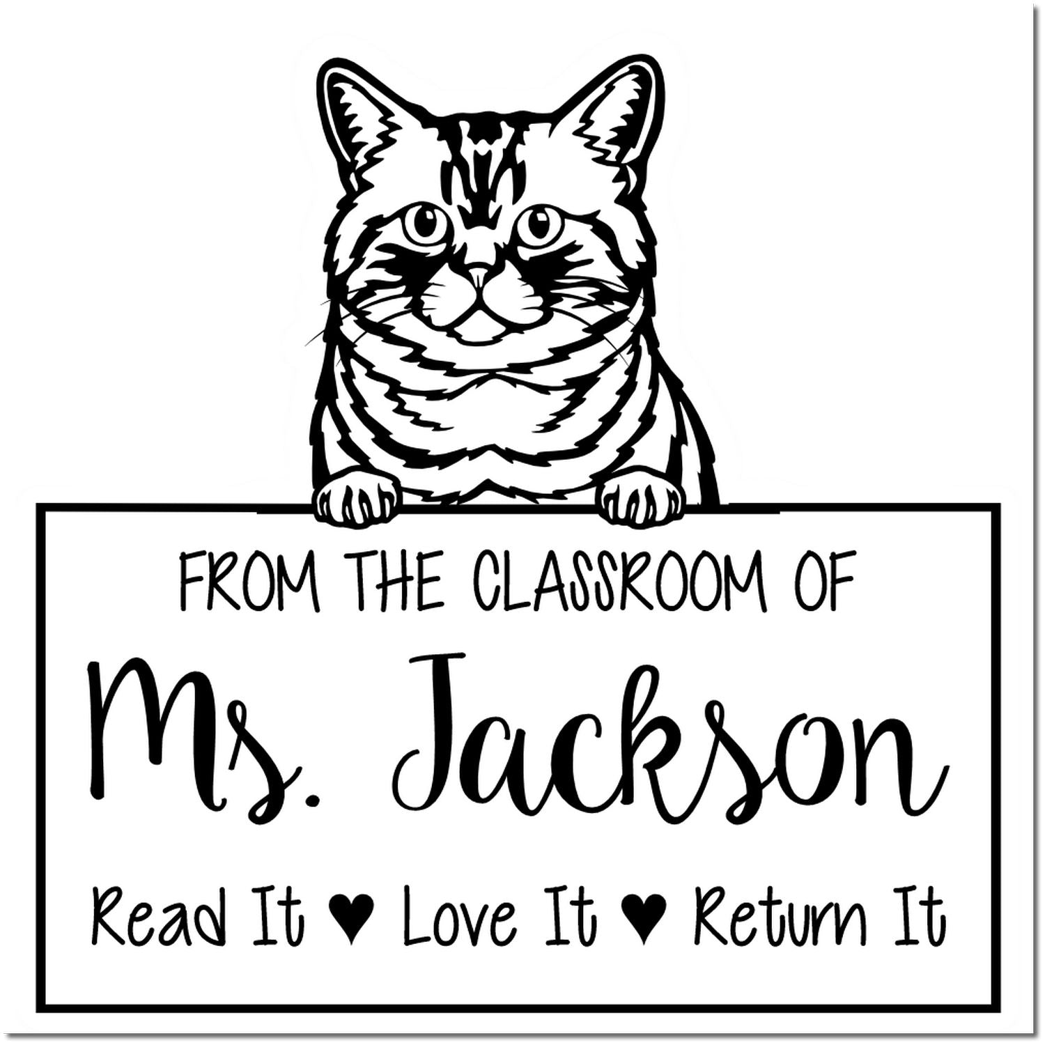 Cute Brazilian Shorthair Cat-Themed Teacher Classroom Stamp Stamp - Engineer Seal Stamps