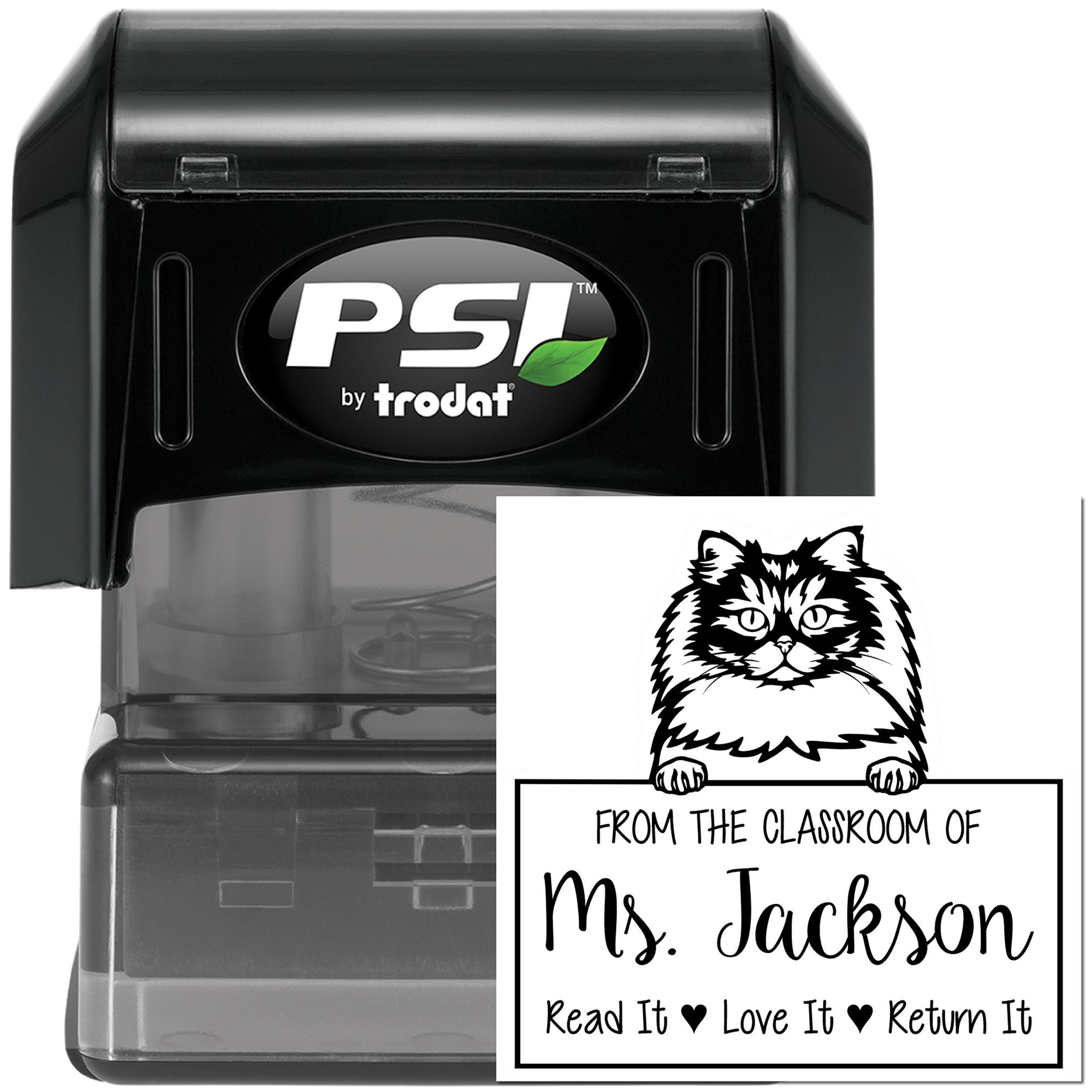 Custom Stamp with British Longhair Cat - Engineer Seal Stamps
