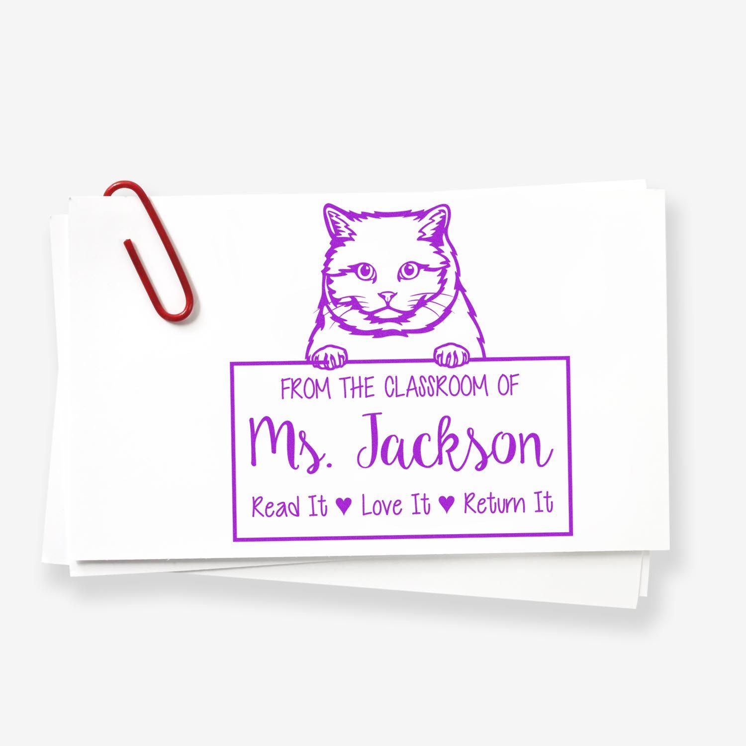 Cute British Shorthair Cat-Themed Teacher Book Stamp - Engineer Seal Stamps