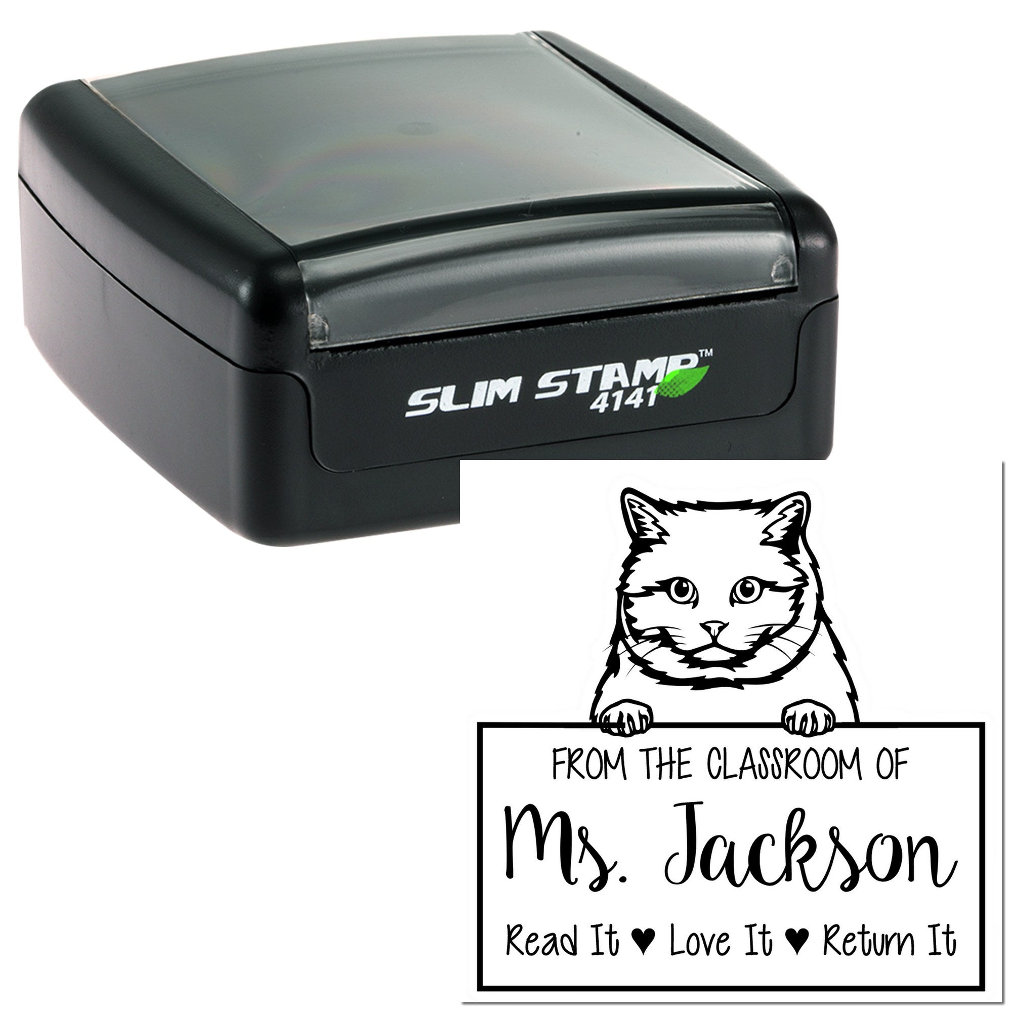 British Shorthair Cat Customized Teacher Library Personalization Stamp - Engineer Seal Stamps