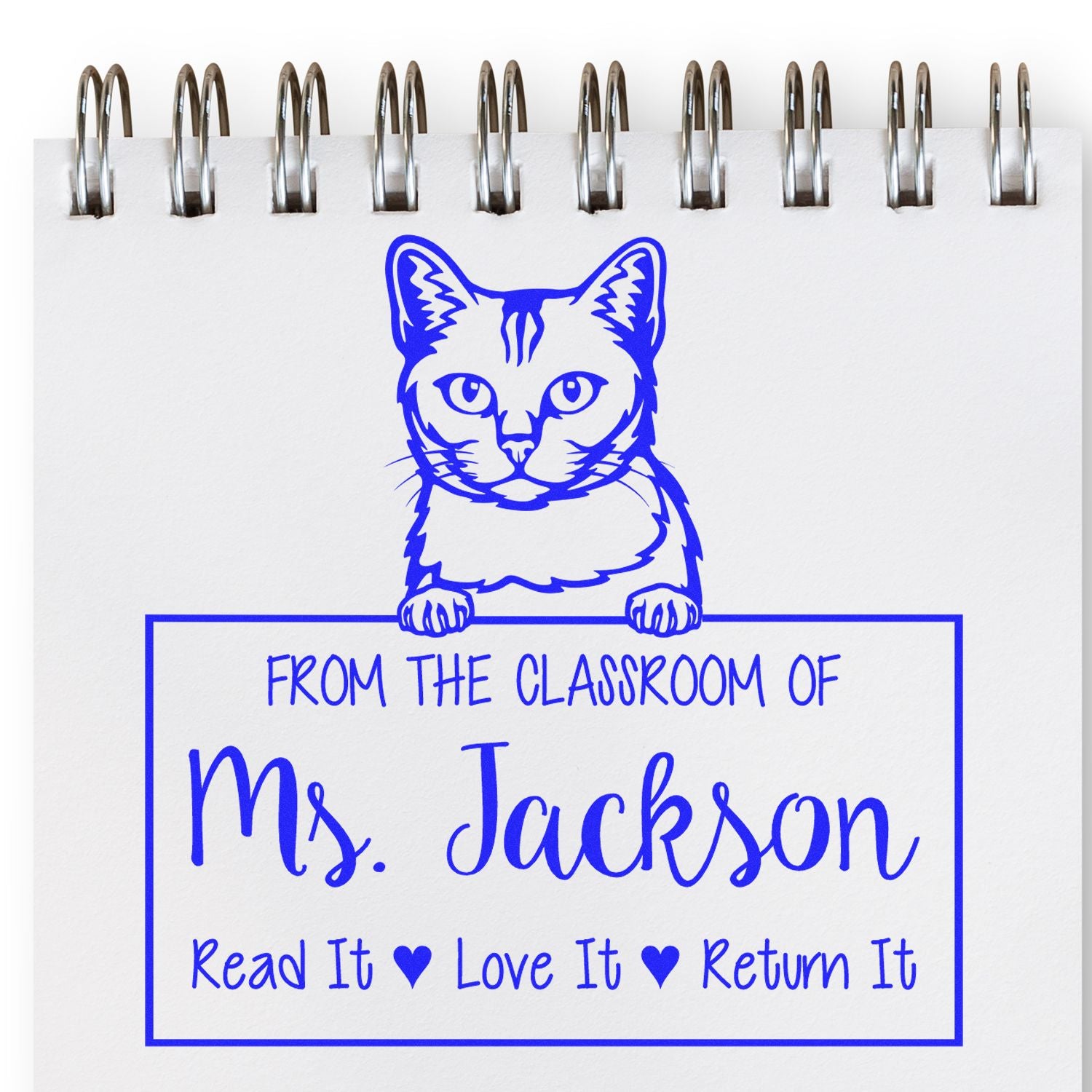 Burmilla Cat Customized Classroom Book Ownership Stamp - Engineer Seal Stamps