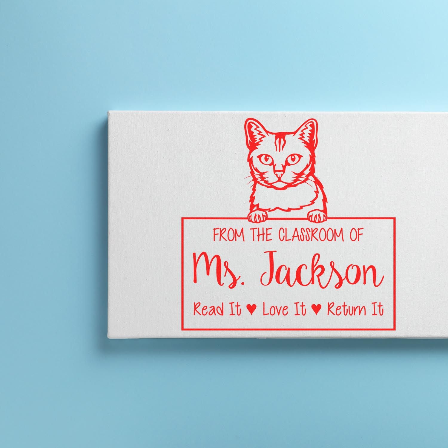 Customized Book Stamp with Burmilla Cat - Engineer Seal Stamps