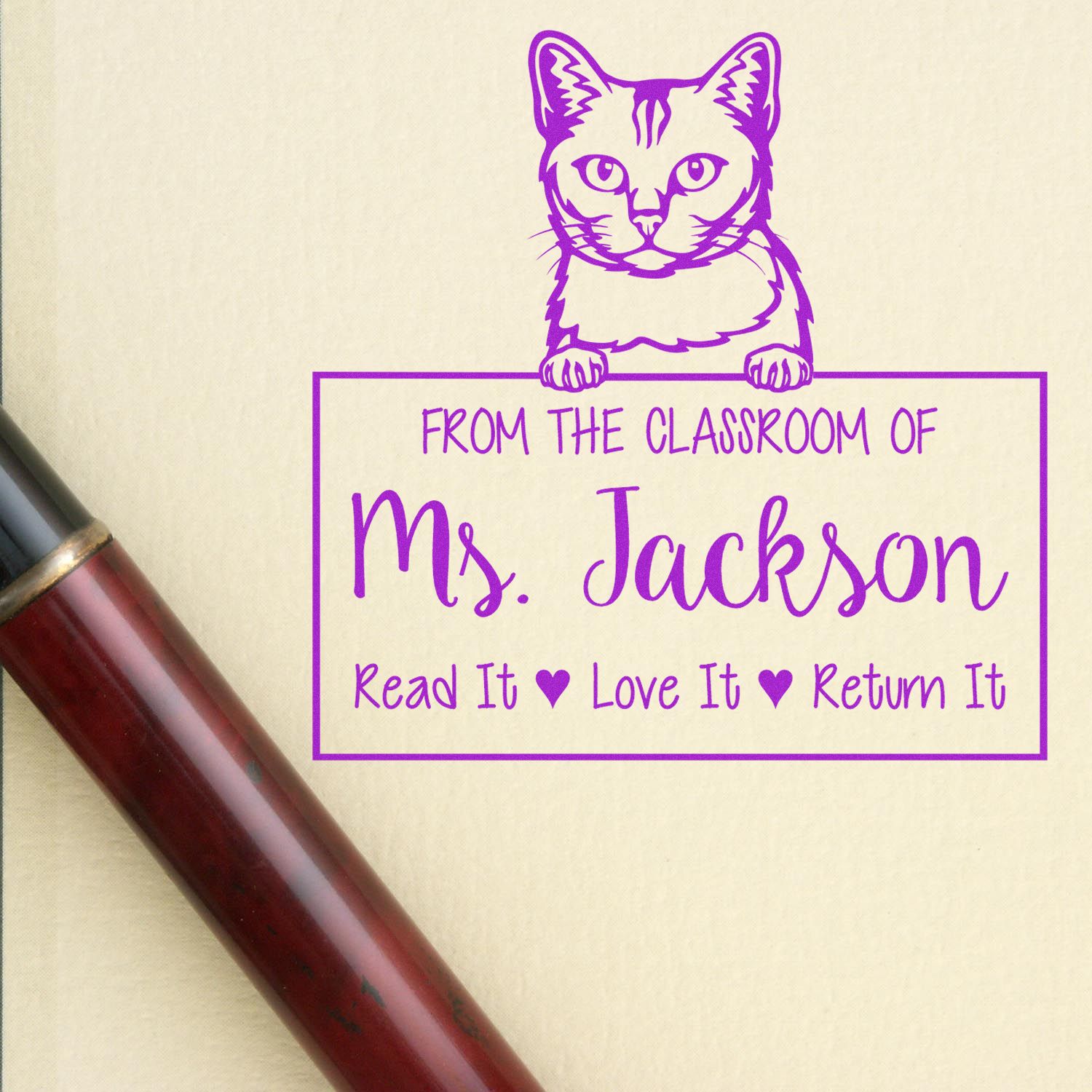 Burmilla Cat-Themed Private Library Stamp - Engineer Seal Stamps