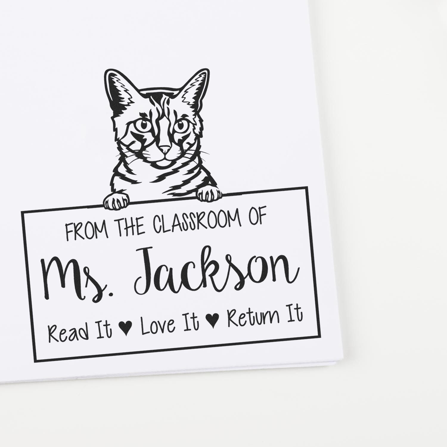 Customized From The Classroom Of Stamp with California Spangled Cat - Engineer Seal Stamps