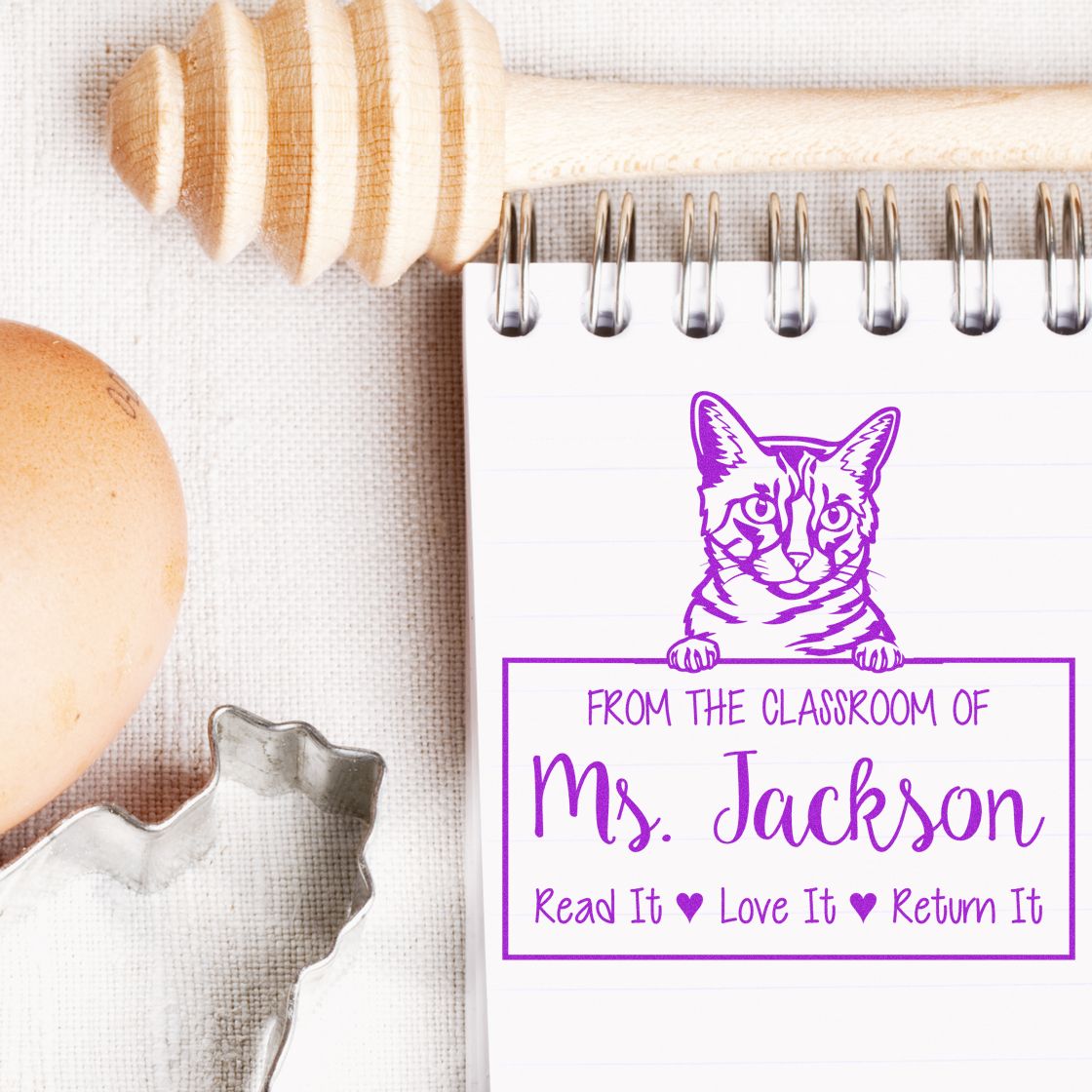 Customized From The Classroom Of Stamp with California Spangled Cat - Engineer Seal Stamps