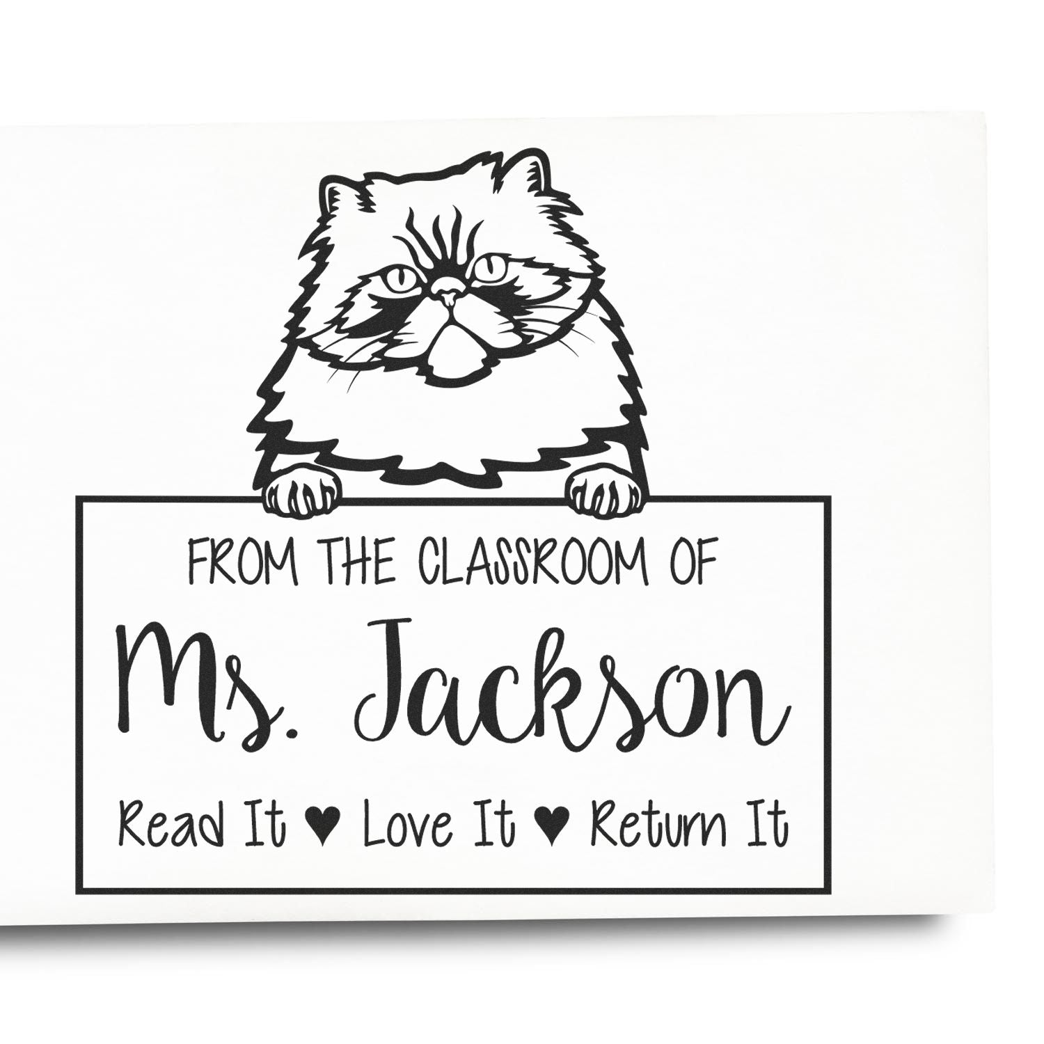 Colorpoint Persian Cat Customized Borrowed Book Stamp - Engineer Seal Stamps