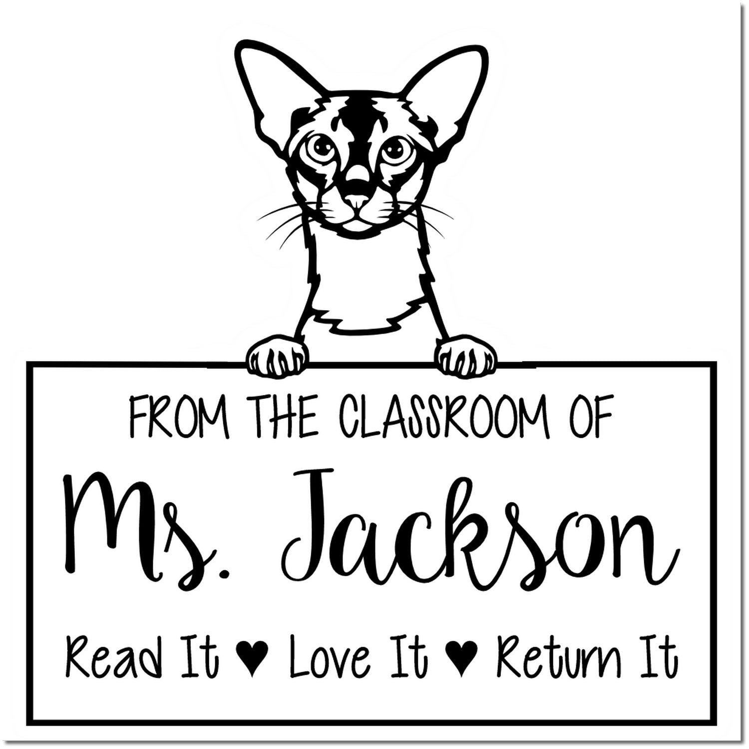 Colorpoint Shorthair Cat-Themed Library Book Stamp - Engineer Seal Stamps