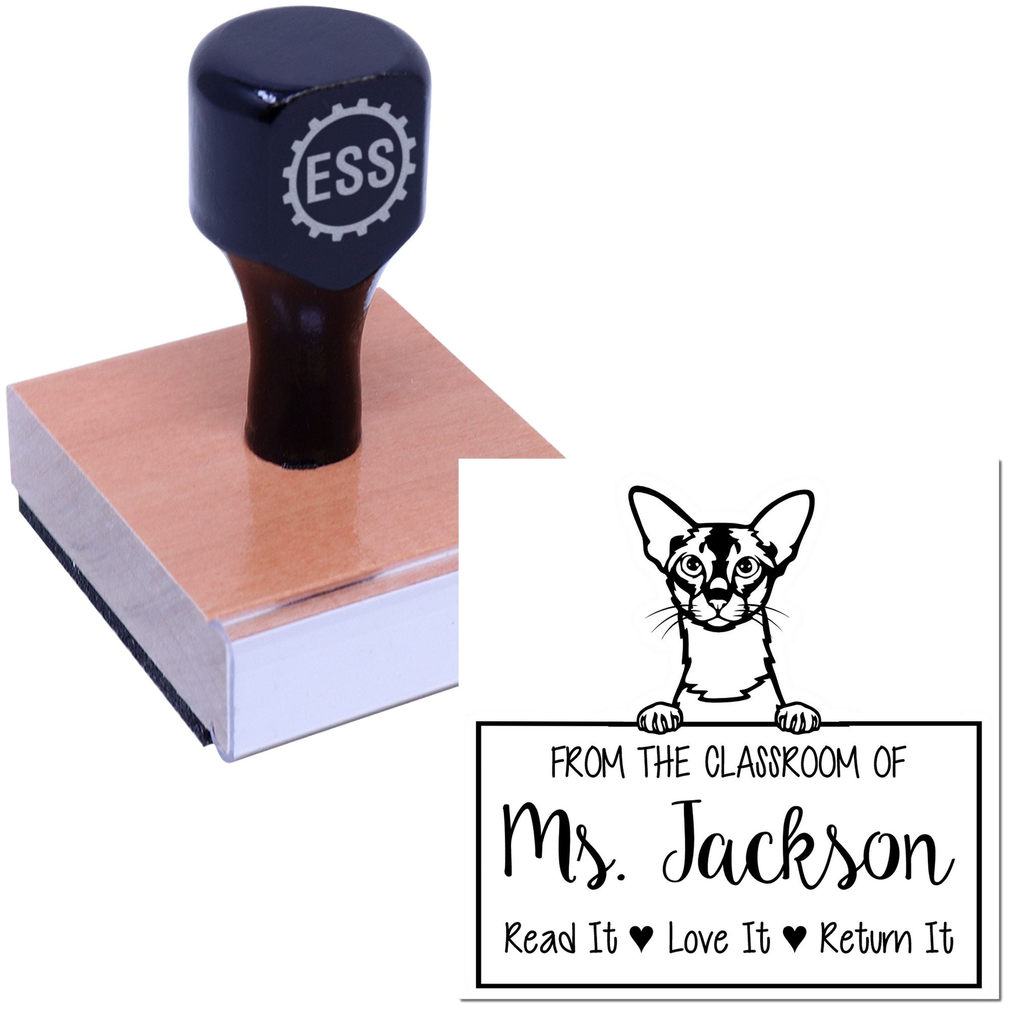 Colorpoint Shorthair Cat-Themed Read It Love It Return It Teacher Stamp