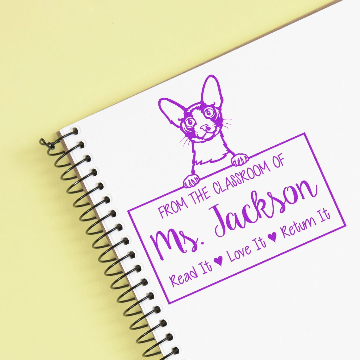 Cornish Rex Cat-Themed Librarian Stamper - Engineer Seal Stamps