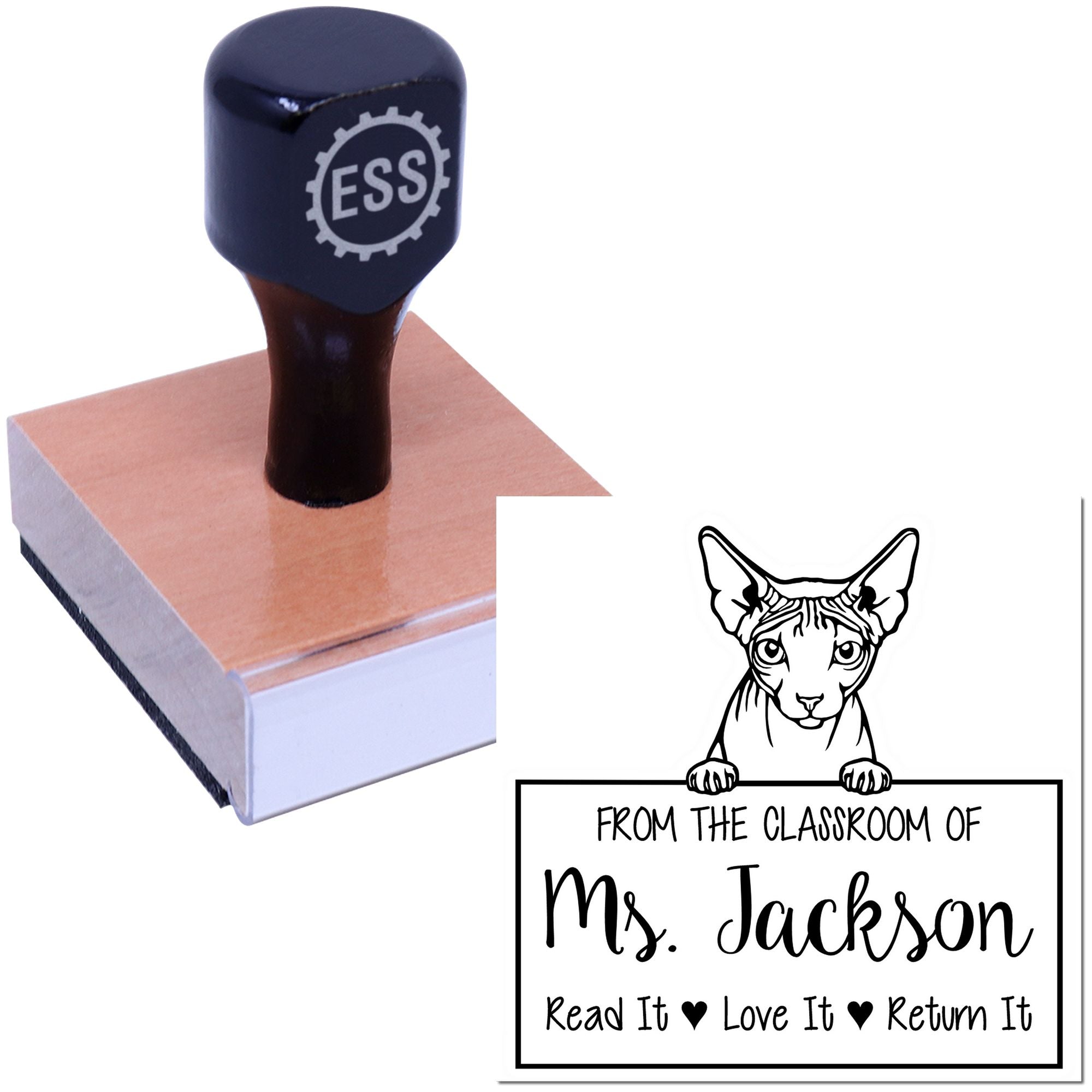 Don Sphynx Cat-Themed Read It Love It Return It Stamp