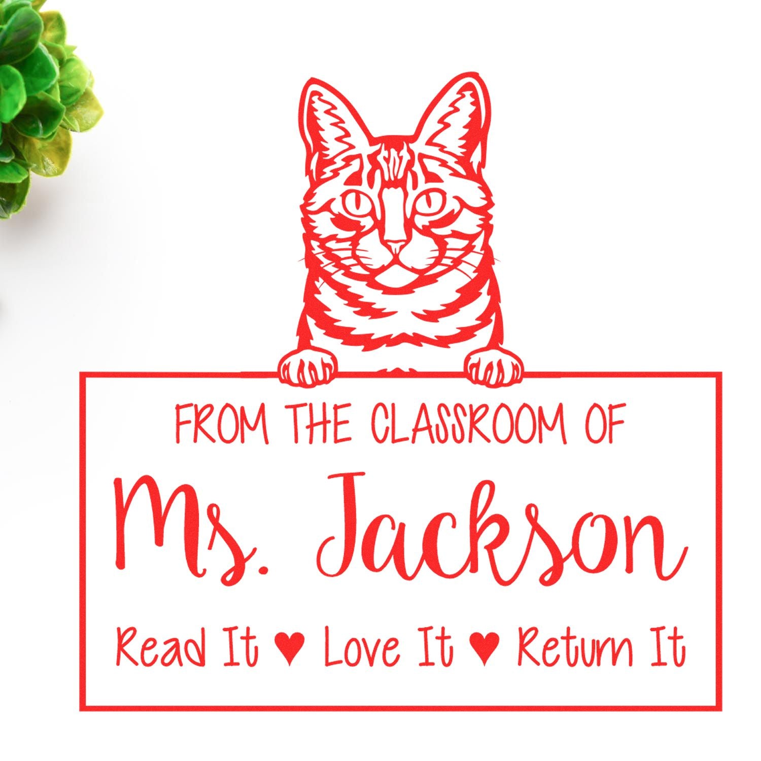 Customized Teacher Gift Stamp with Dragon Li Cat - Engineer Seal Stamps