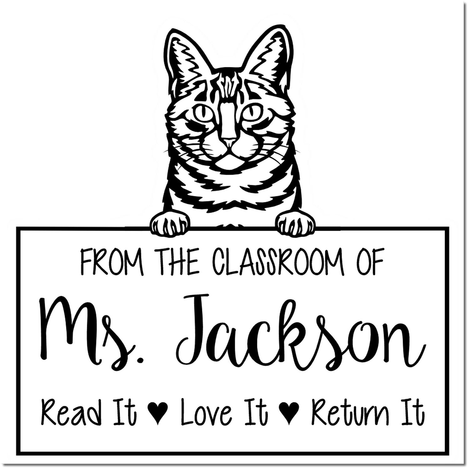 Dragon Li Cat-Themed Read It Love It Return It Stamp - Engineer Seal Stamps