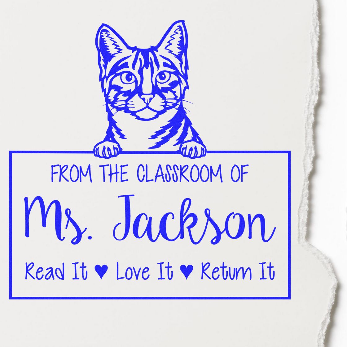 Egyptian Mau Cat Customized Book Lending Stamp - Engineer Seal Stamps