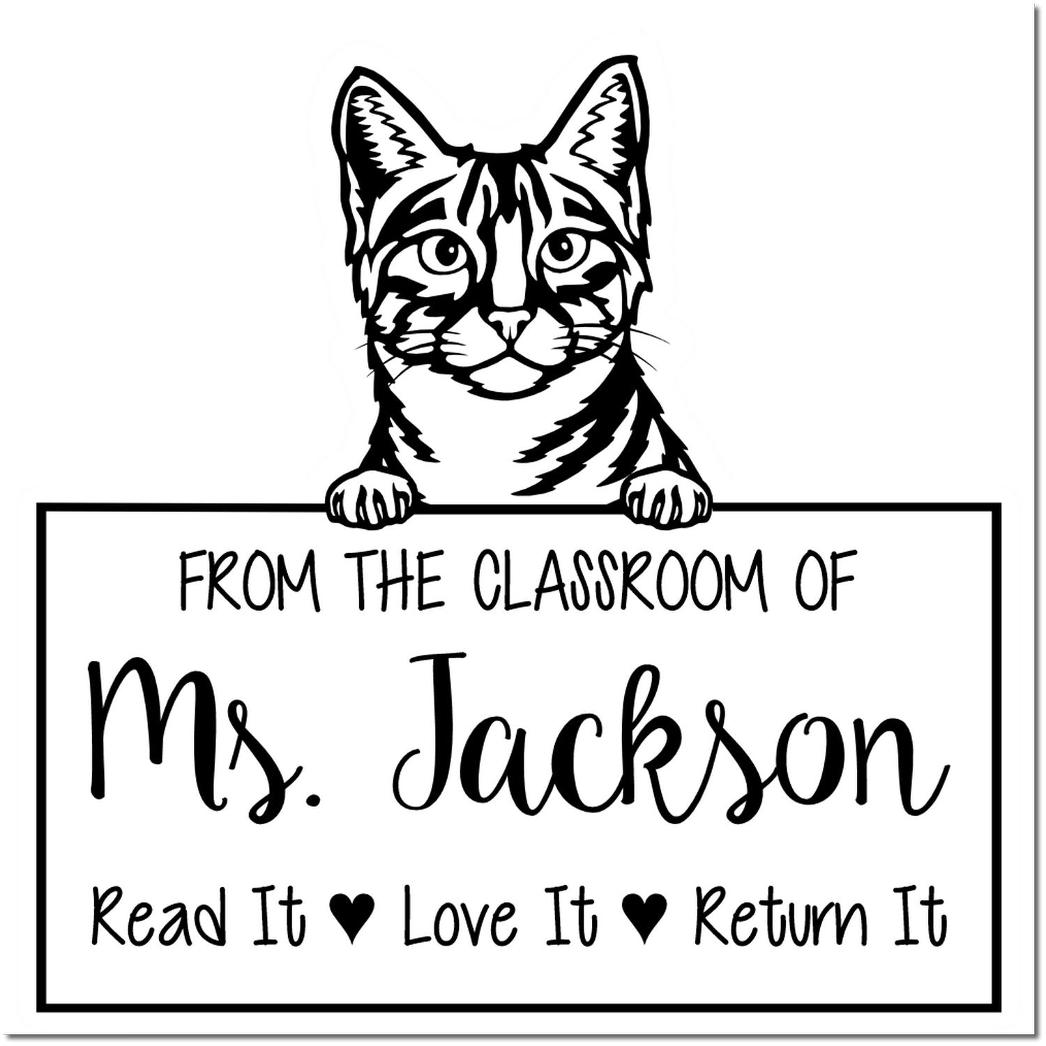 Egyptian Mau Cat-Themed Homework Hero Stamp - Engineer Seal Stamps