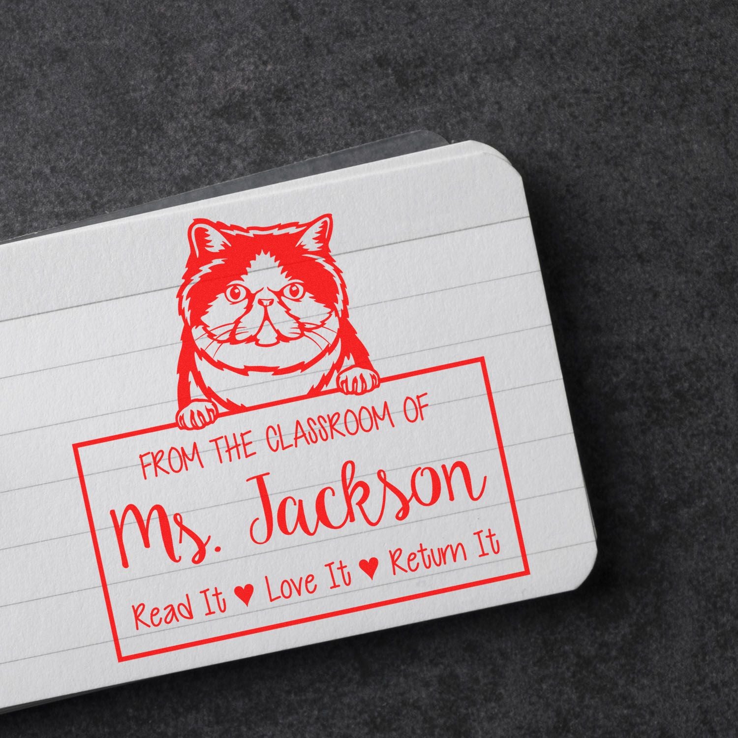 Exotic Shorthair Cat-Themed Read It Love It Return It Personalizable Stamper