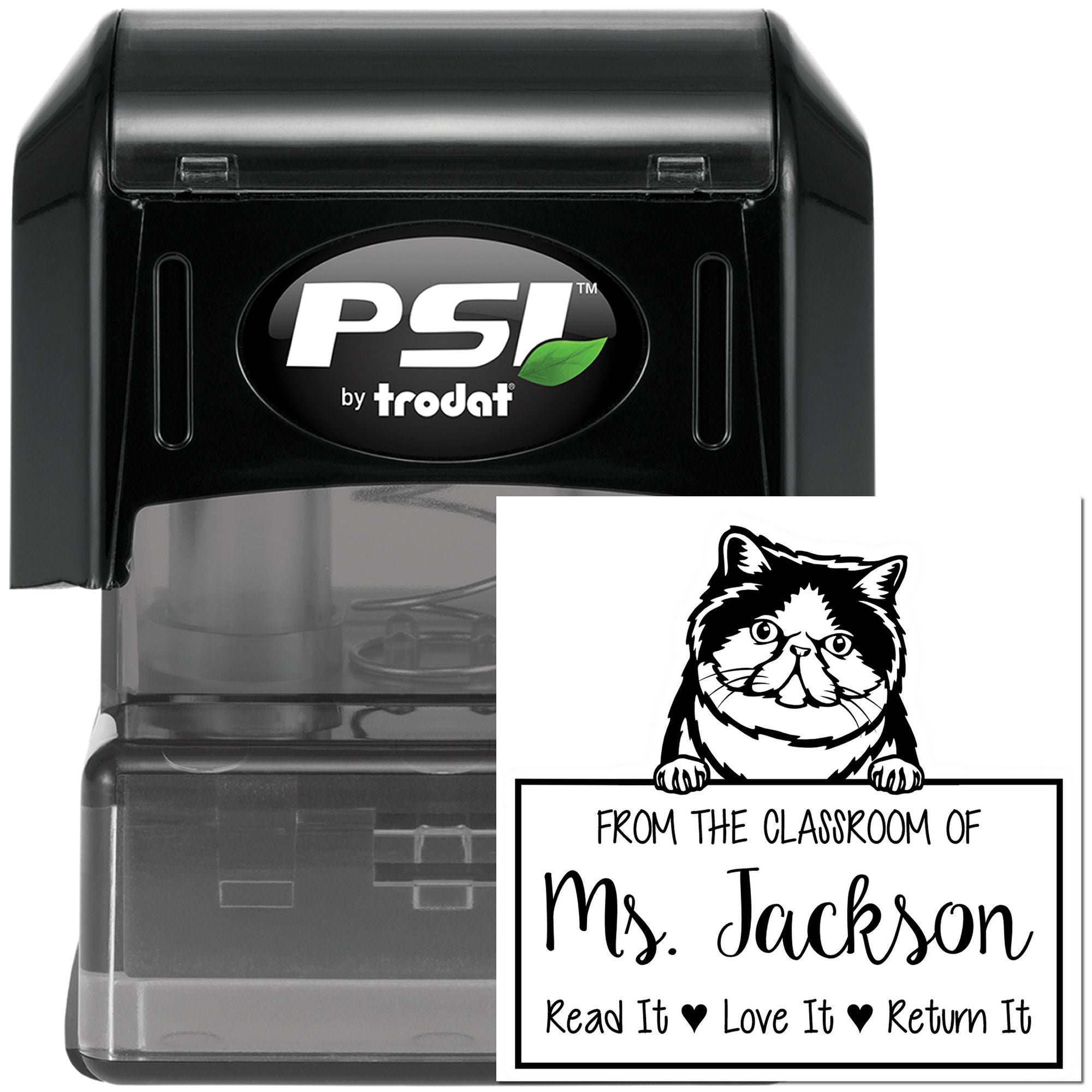 Customized Book Ownership Stamp with Exotic Shorthair Cat - Engineer Seal Stamps