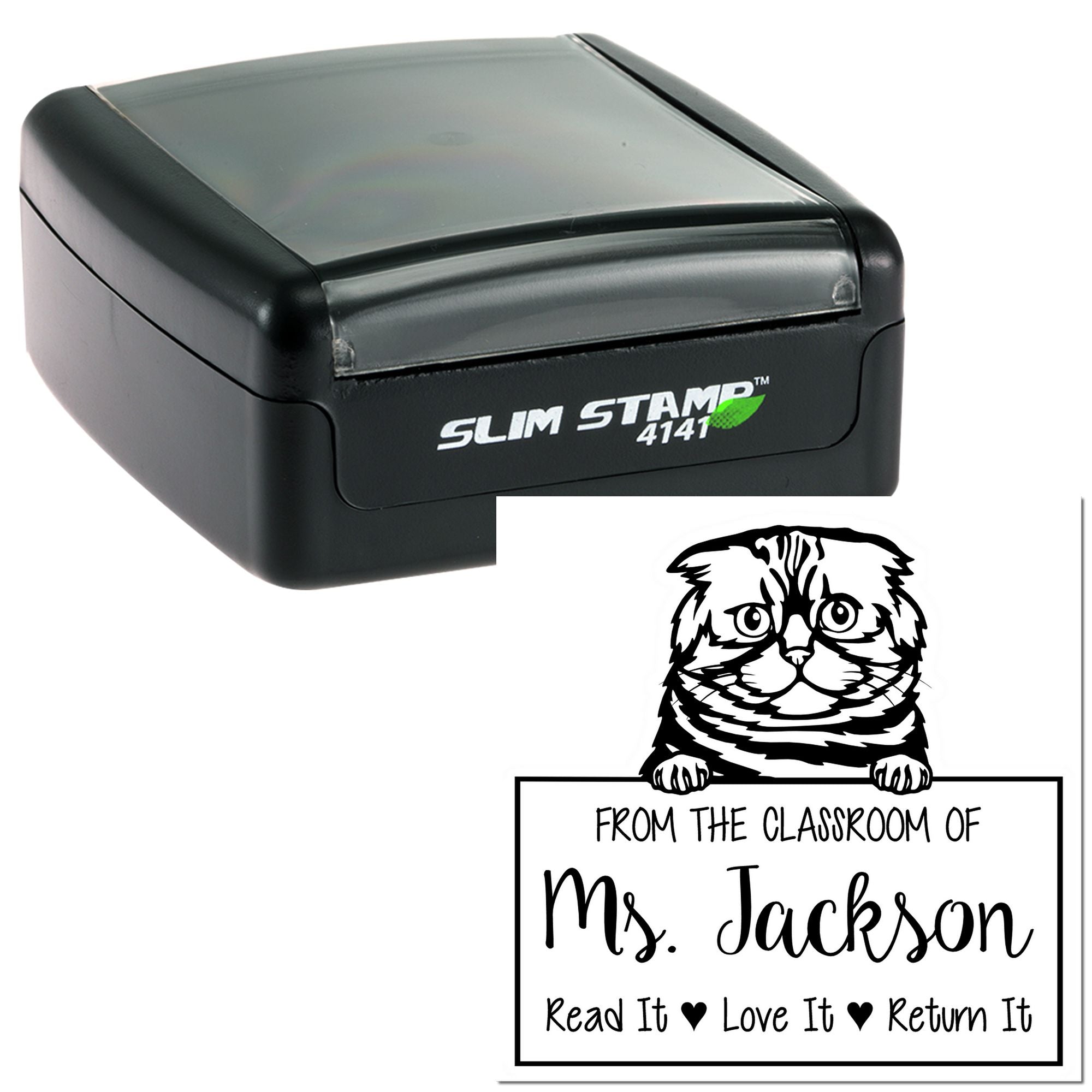 Foldex Cat Customized Book Borrower Stamp - Engineer Seal Stamps