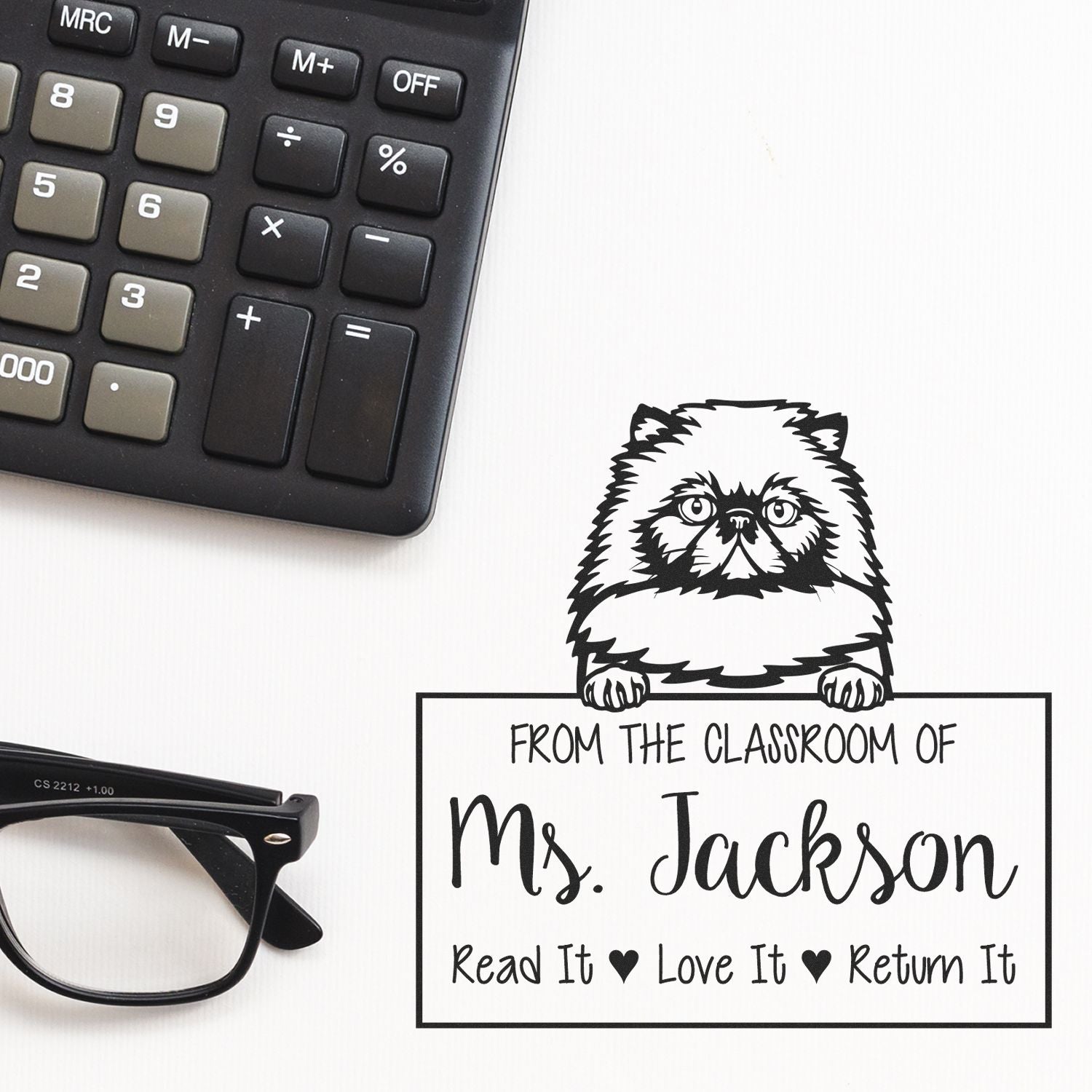 Himalayan Cat-Themed Read It Love It Return It Library Stamp - Engineer Seal Stamps