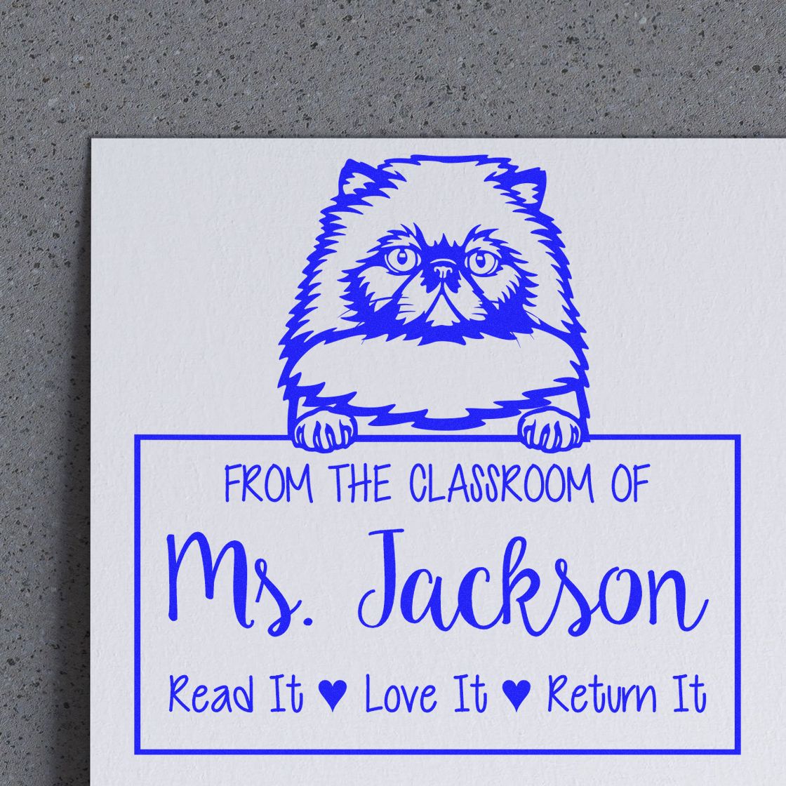 Himalayan Cat-Themed Read It Love It Return It Library Stamp - Engineer Seal Stamps