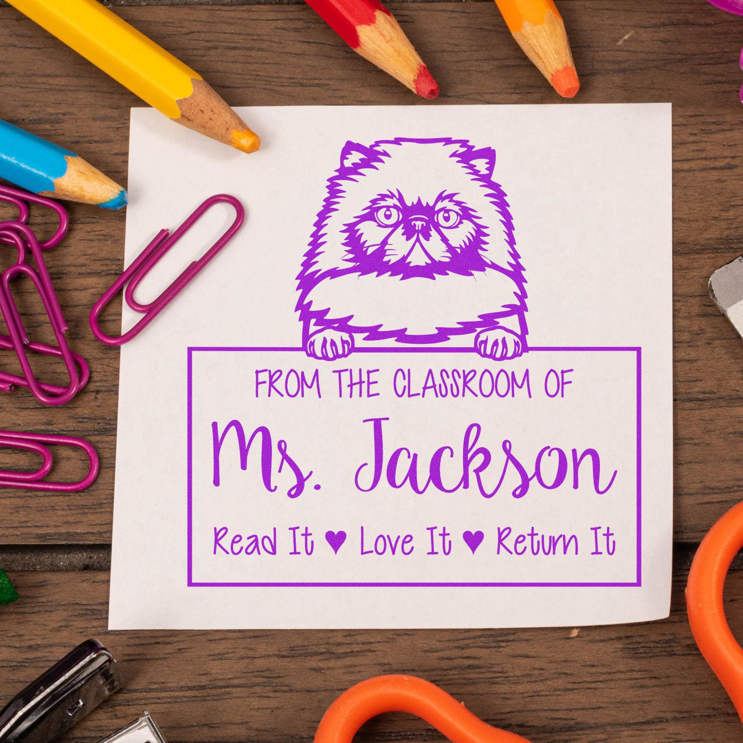 Himalayan Cat-Themed From The Classroom Of Stamp - Engineer Seal Stamps