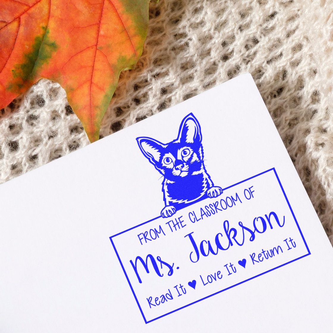 Javanese Cat-Themed For Library Books Stamper - Engineer Seal Stamps