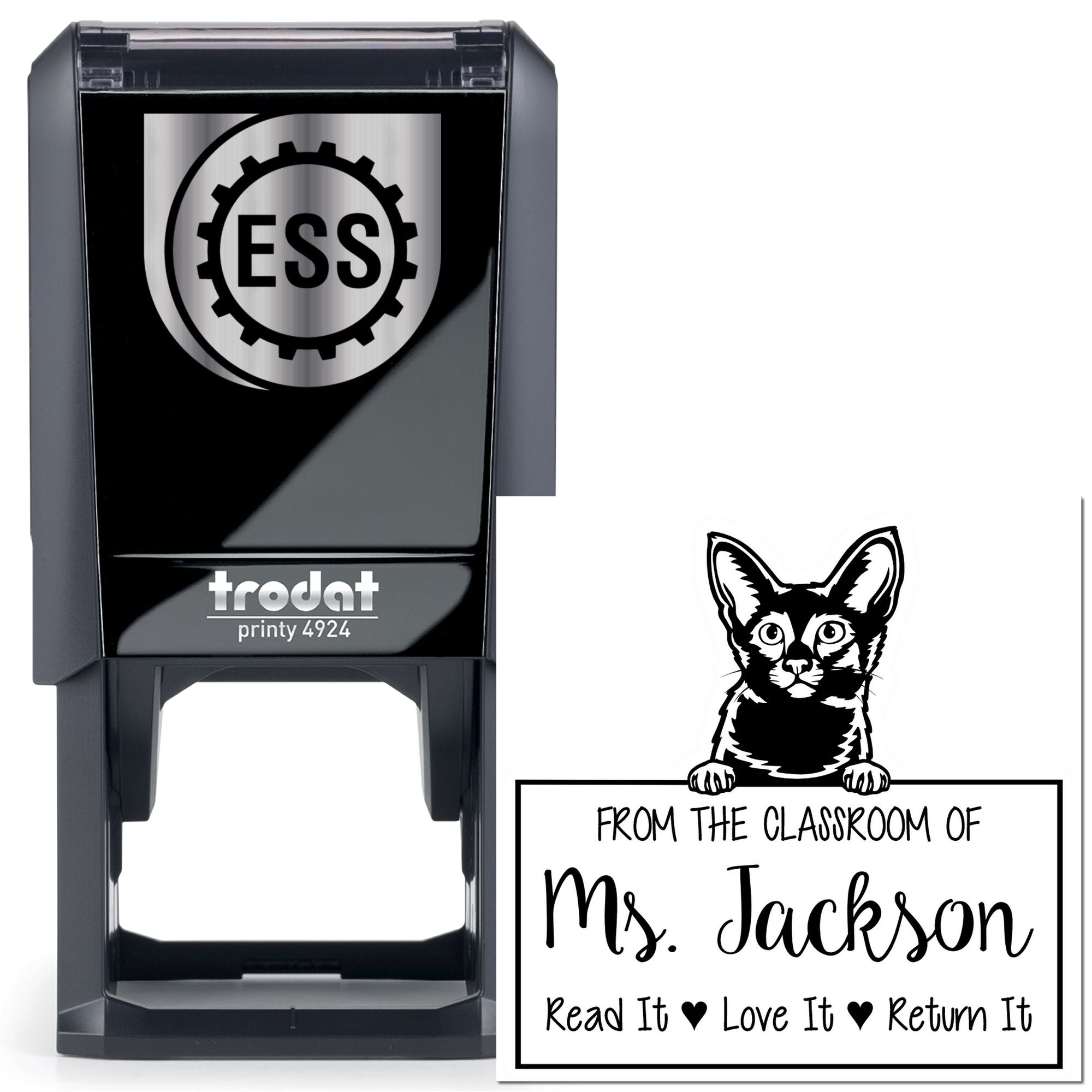 Javanese Cat-Themed For Library Books Stamper - Engineer Seal Stamps