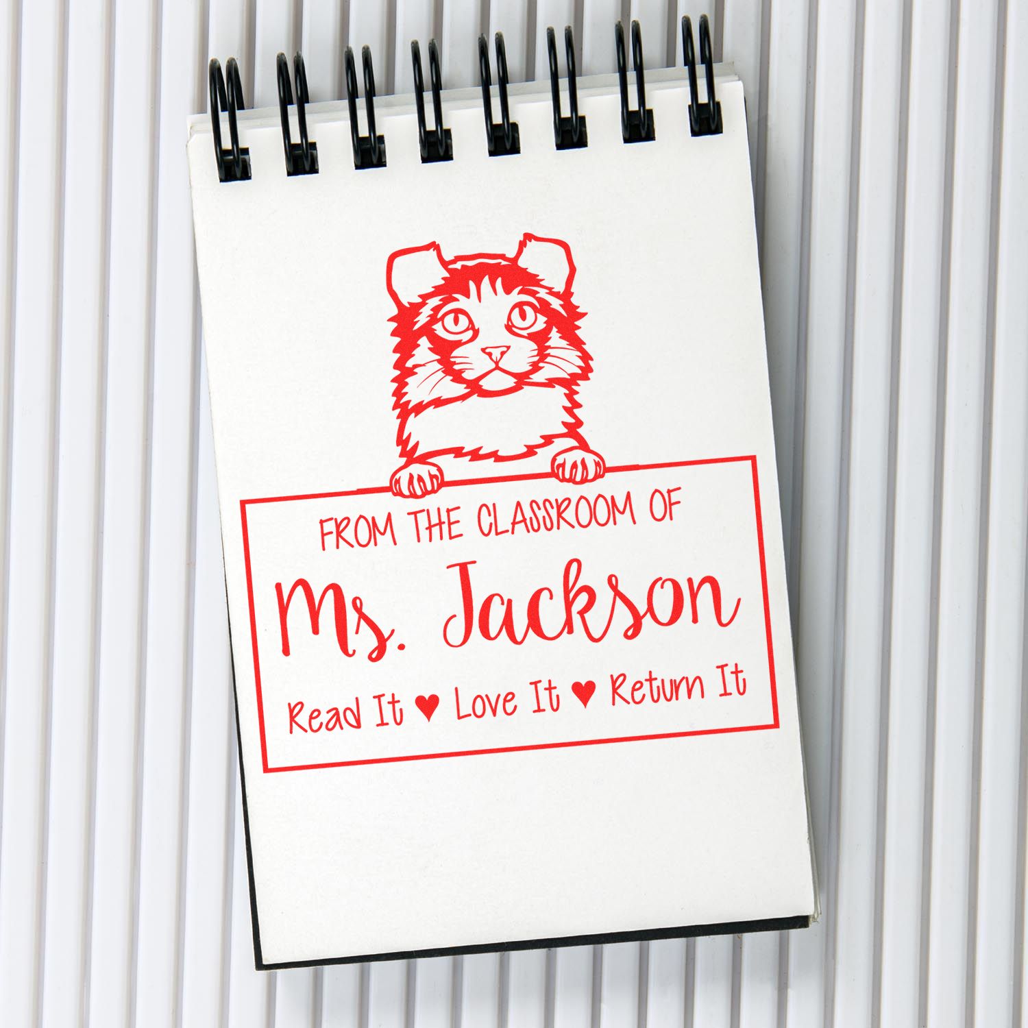 Kinkalow Cat-Themed Read It Love It Return It For Teachers Stamp - Engineer Seal Stamps