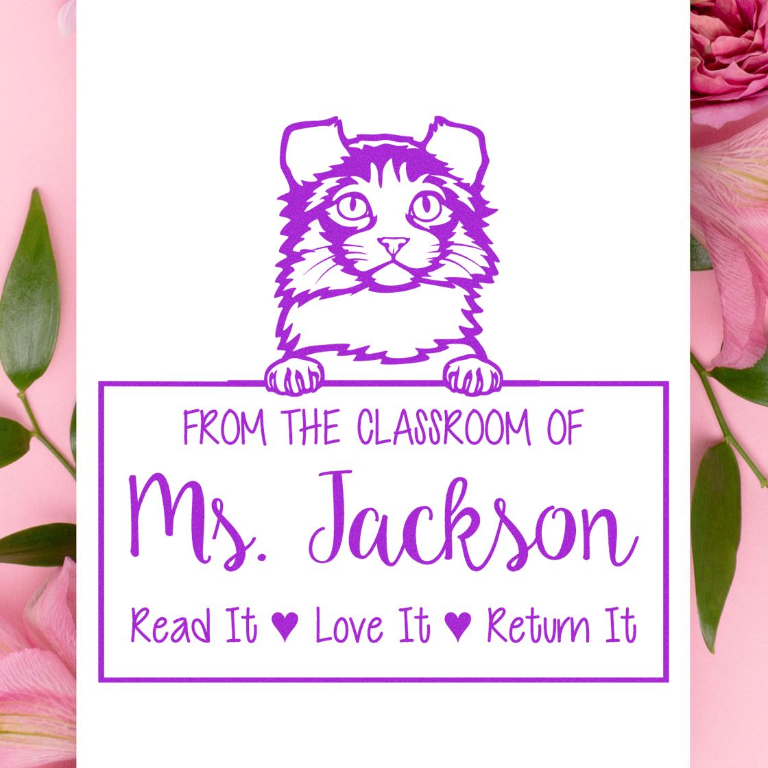 Customized For Teachers Stamp with Kinkalow Cat - Engineer Seal Stamps