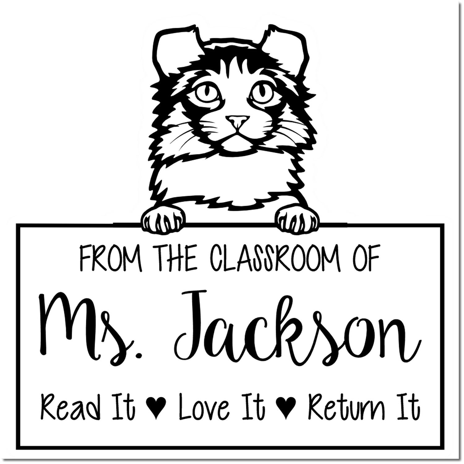 Kinkalow Cat-Themed For Library Books Stamp - Engineer Seal Stamps