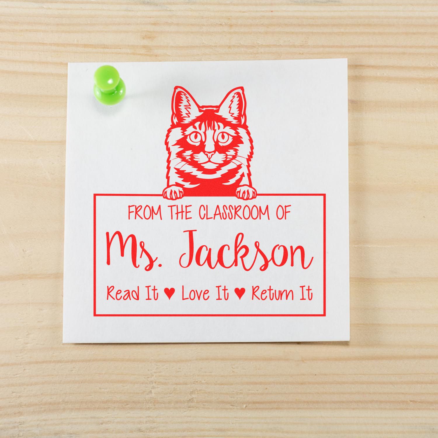 Kurilian Bobtail Cat-Themed Read It Love It Return It For Students Stamper - Engineer Seal Stamps