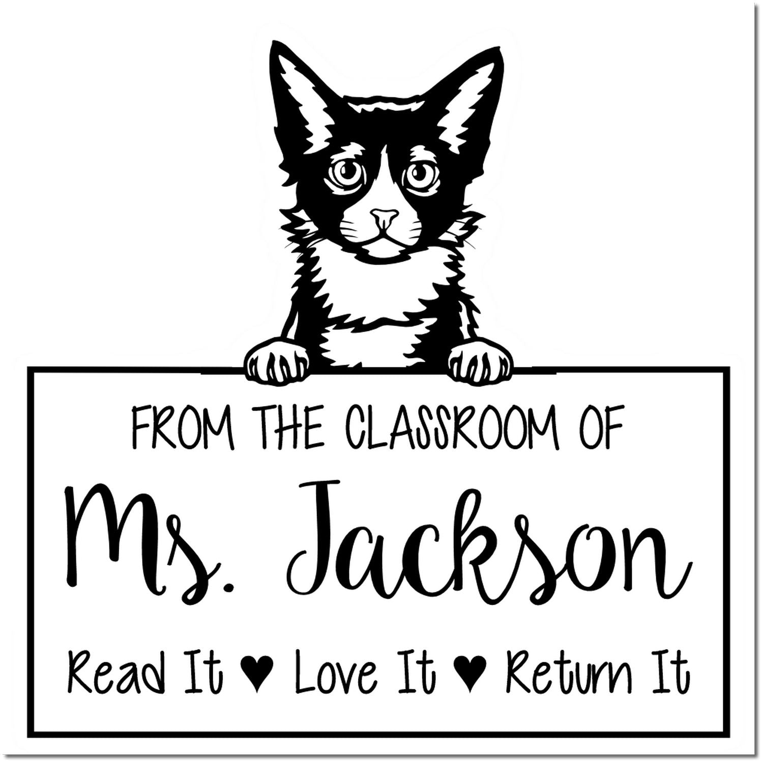 Laperm Cat-Themed Educators Stamp - Engineer Seal Stamps