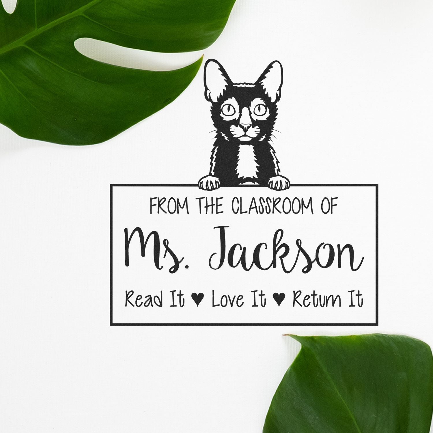 Customized Classroom Tools Stamp with Lykoi Cat - Engineer Seal Stamps