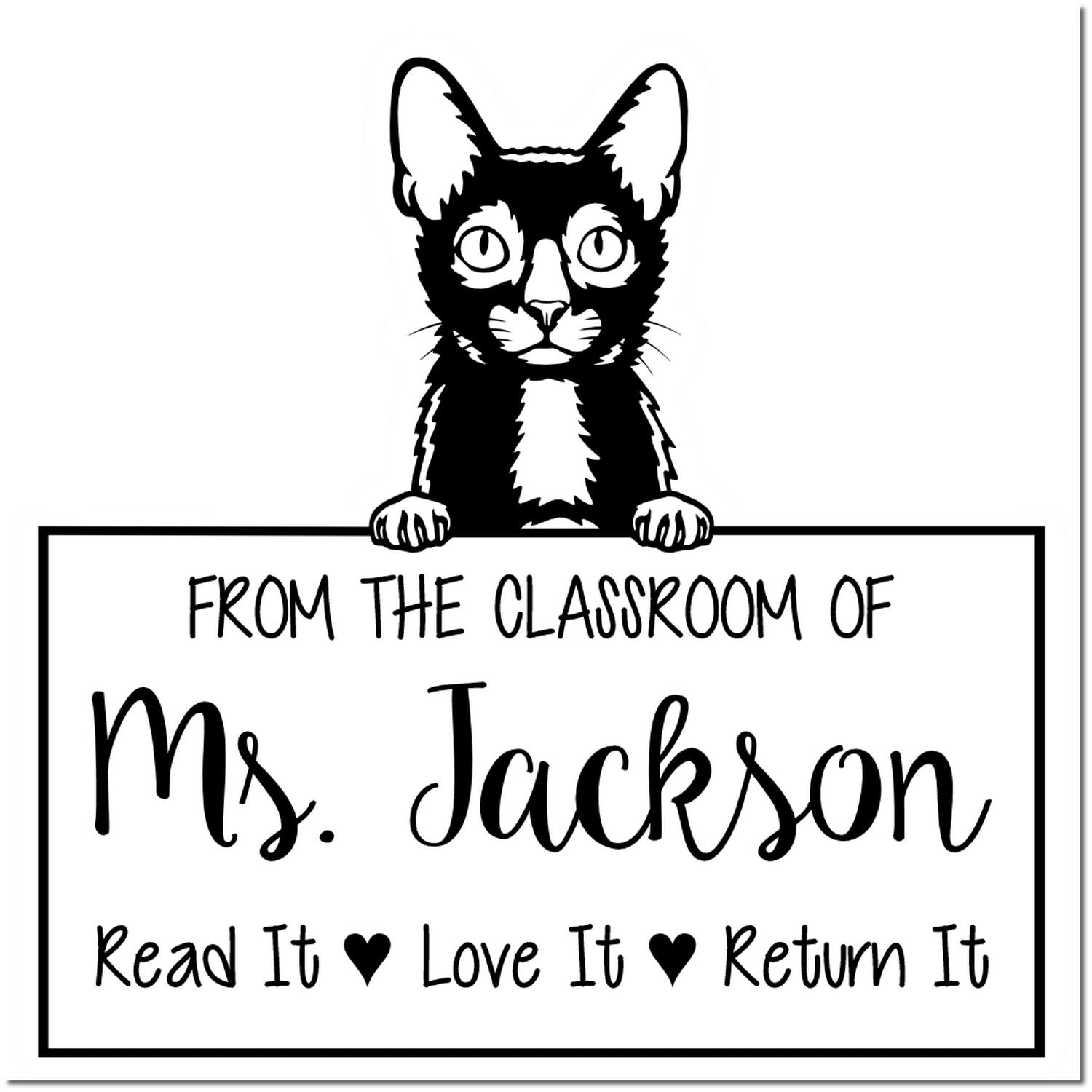 Lykoi Cat-Themed Classroom Of Stamper - Engineer Seal Stamps