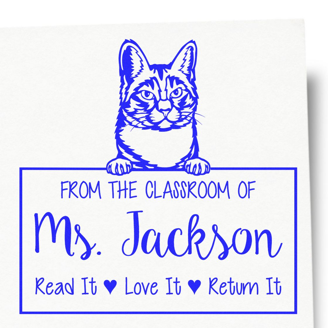 Manx Cat-Themed Classroom Leader Stamper - Engineer Seal Stamps