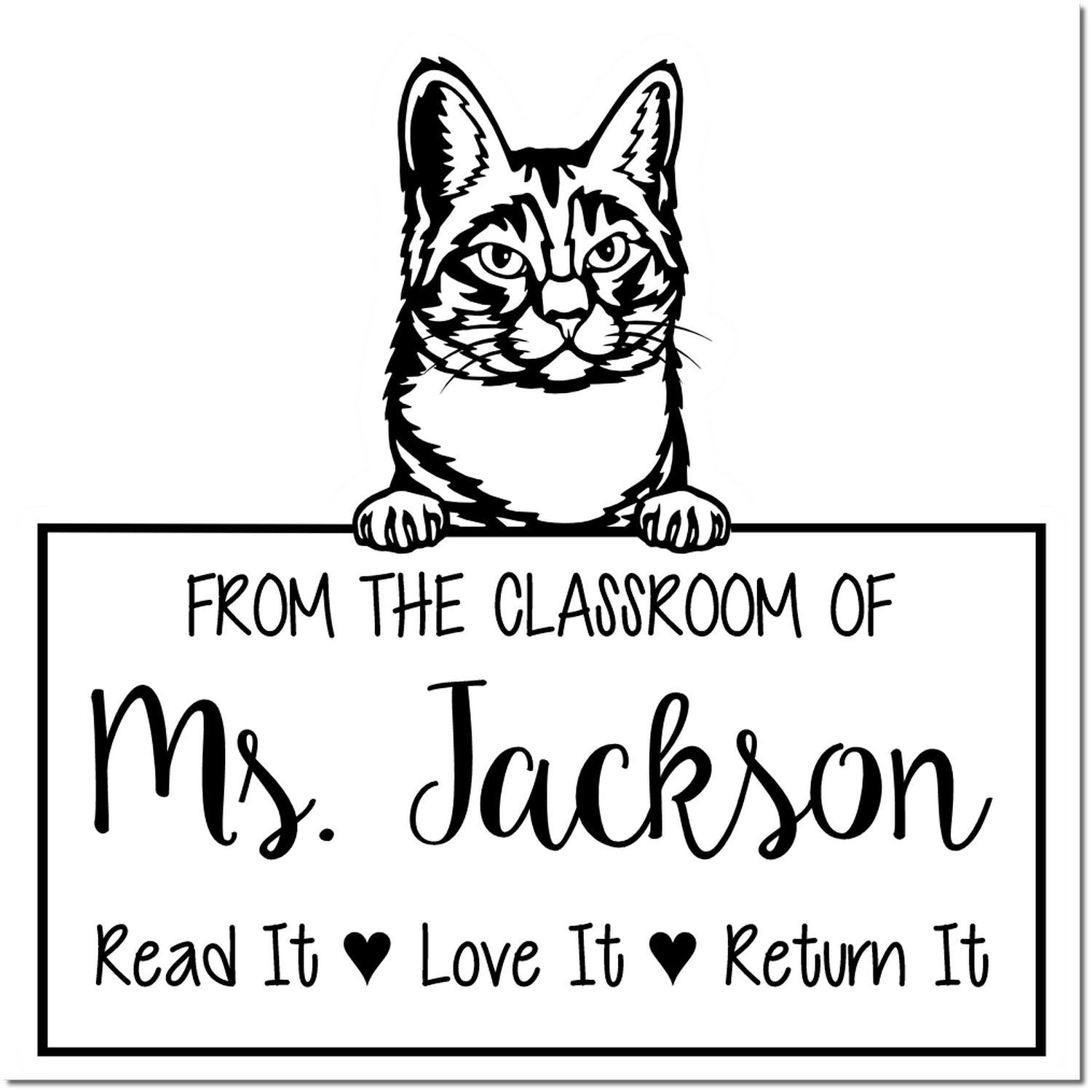 Manx Cat-Themed Classroom Leader Stamper - Engineer Seal Stamps