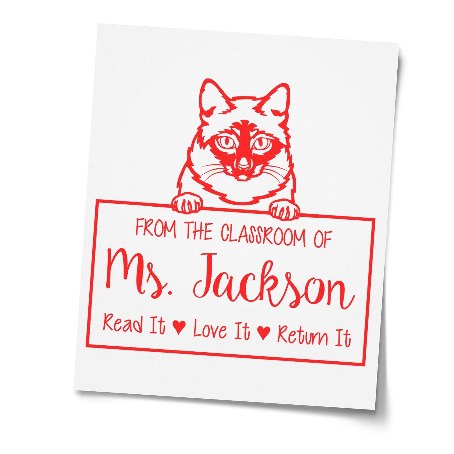 Mekong Bobtail Cat-Themed Classroom Leader Stamp - Engineer Seal Stamps