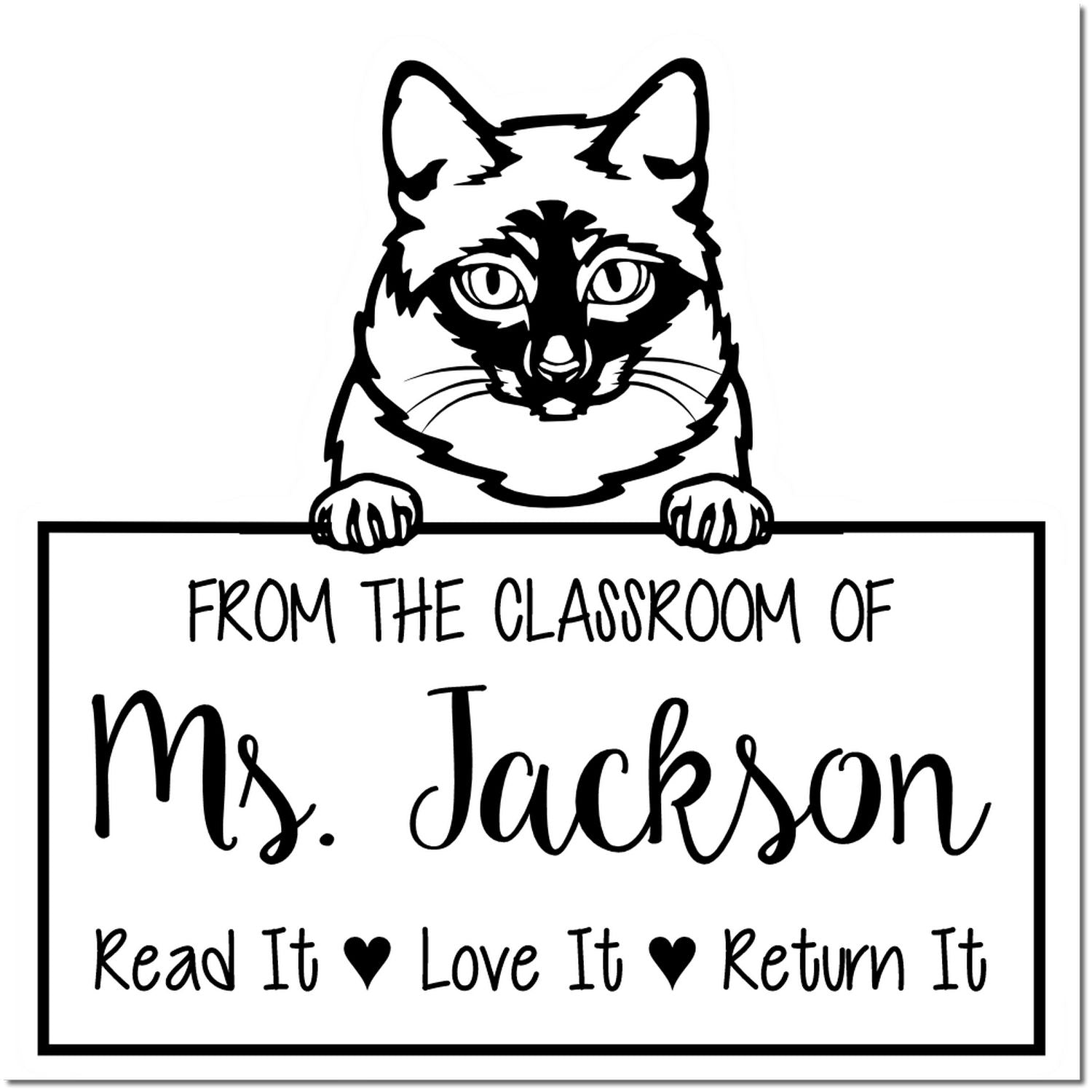 Mekong Bobtail Cat-Themed Classroom Leader Stamp - Engineer Seal Stamps