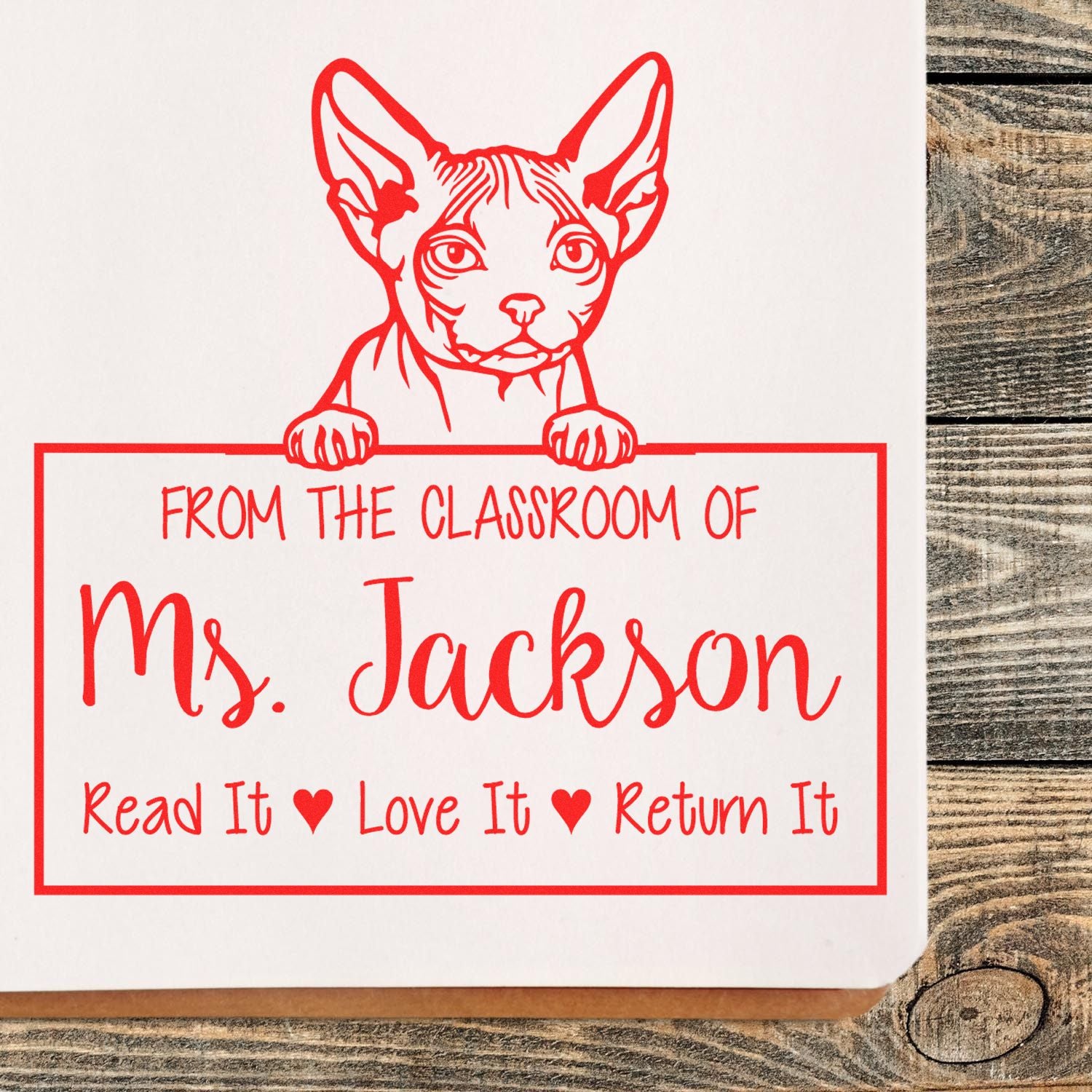 Minskin Cat Customized Personal Book Return Stamp - Engineer Seal Stamps