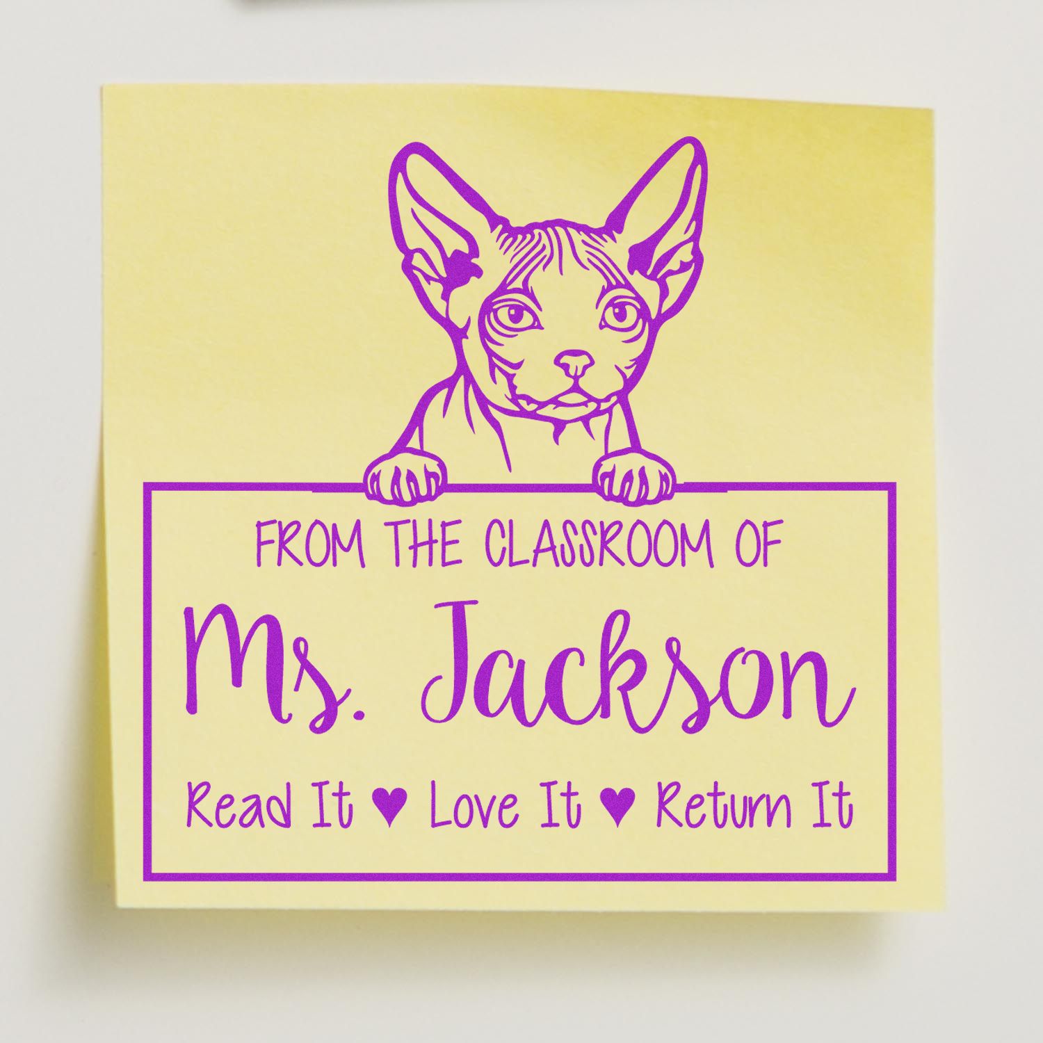 Minskin Cat-Themed Read It Love It Return It For Kids Stamper - Engineer Seal Stamps