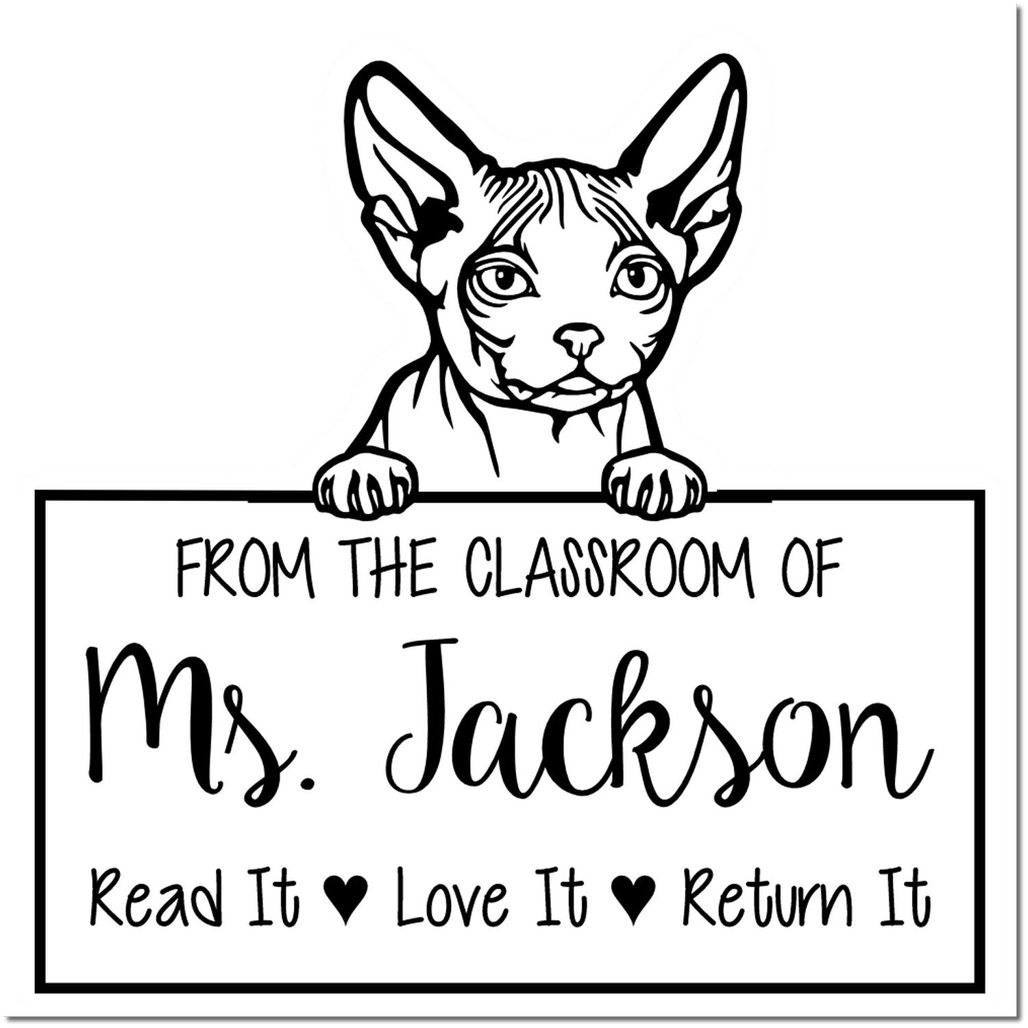 Minskin Cat-Themed Read It Love It Return It For Kids Stamper - Engineer Seal Stamps