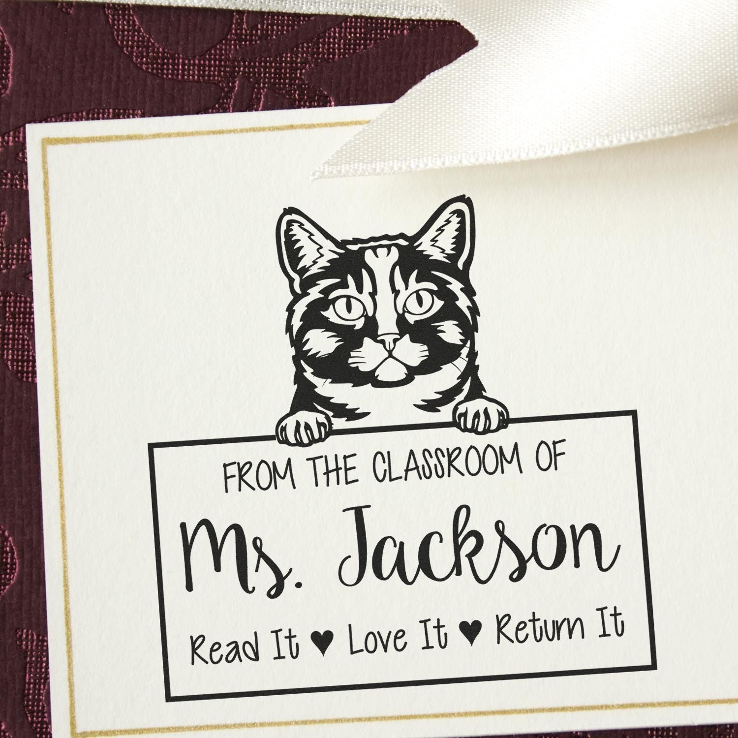 Customized For Classroom Use Stamp with Munchkin Cat - Engineer Seal Stamps