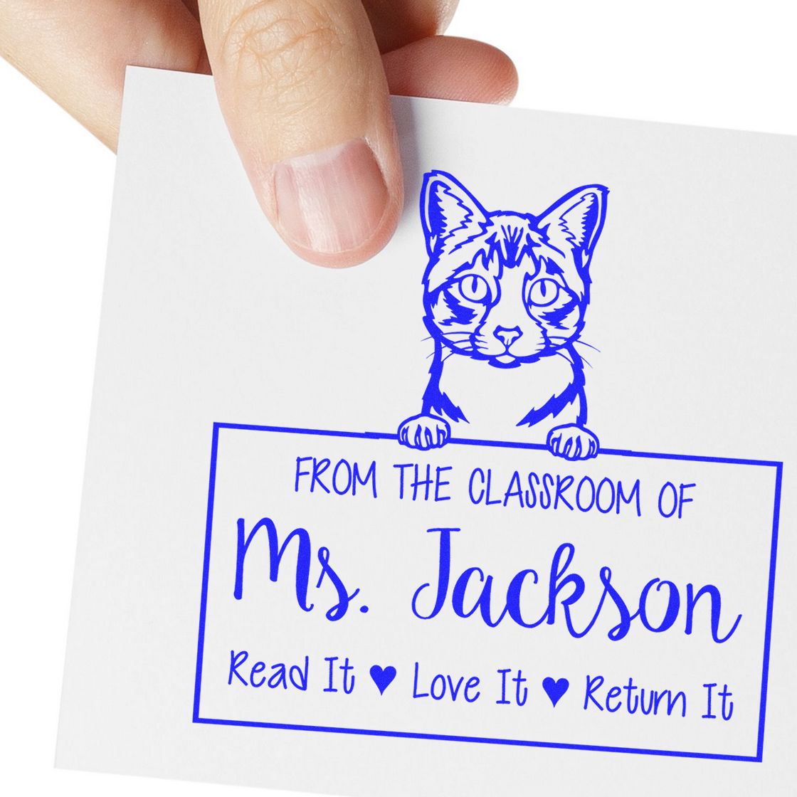 Ojos Azules Cat Customized Keep It, Love It, Return It Stamp - Engineer Seal Stamps