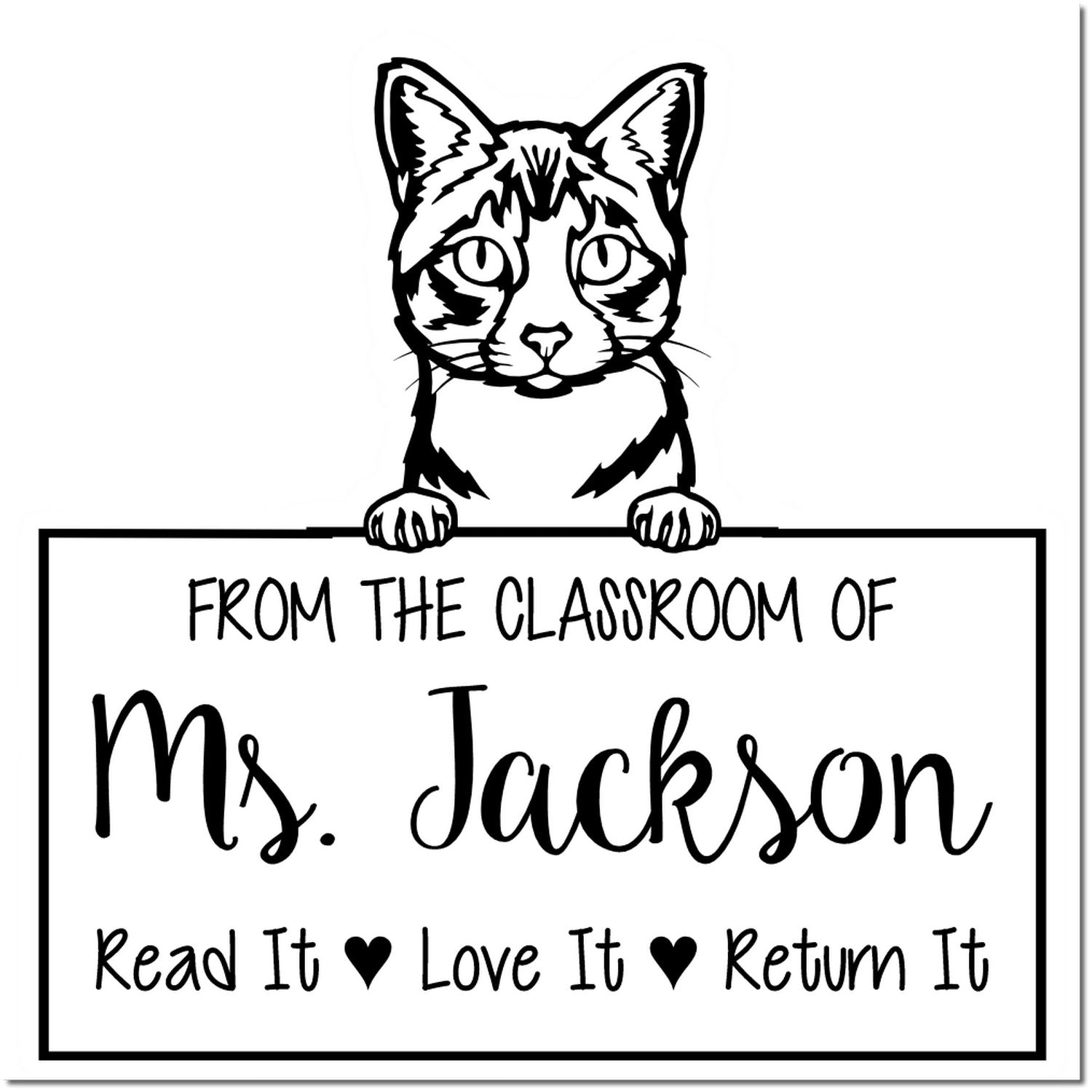 Ojos Azules Cat-Themed Book Lover In Charge Stamper - Engineer Seal Stamps