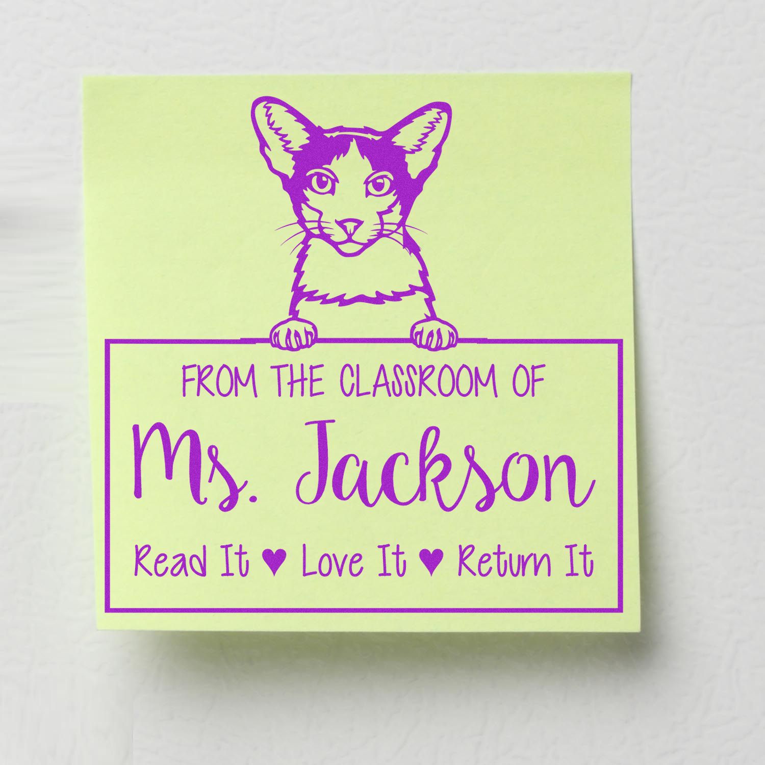 Oriental Bicolor Cat-Themed Book Lover In Charge Stamp - Engineer Seal Stamps