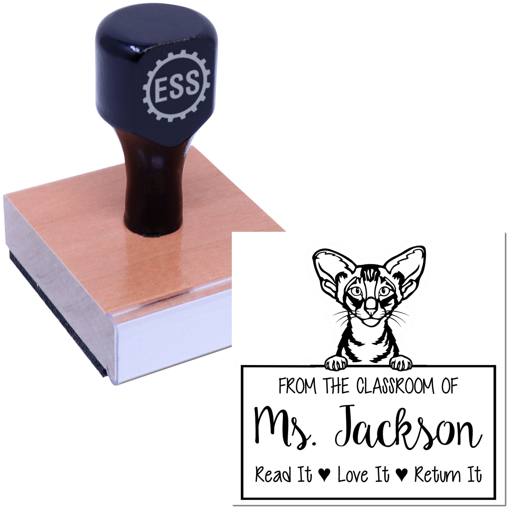 Oriental Shorthair Cat-Themed Read It Love It Return It For Book Sharing Stamp