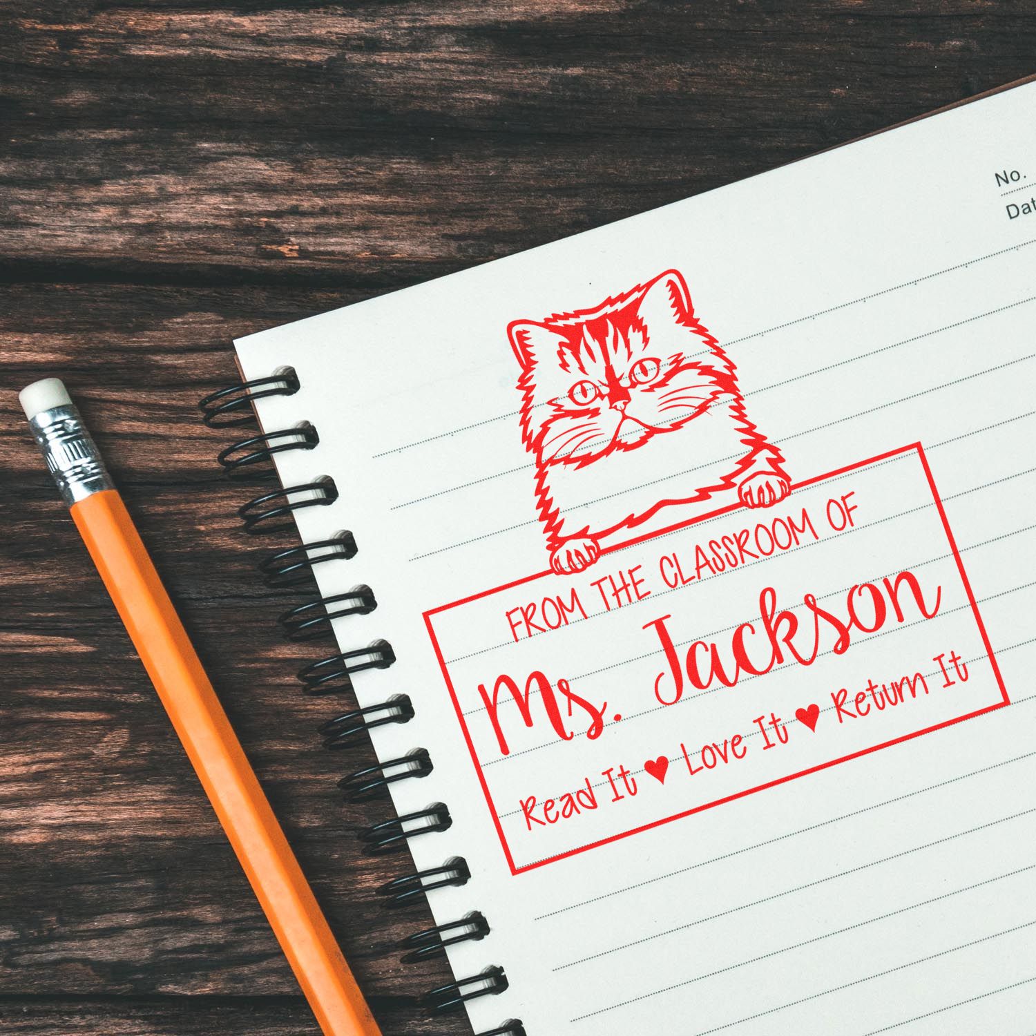 Persian Cat-Themed Book Collection Stamper - Engineer Seal Stamps